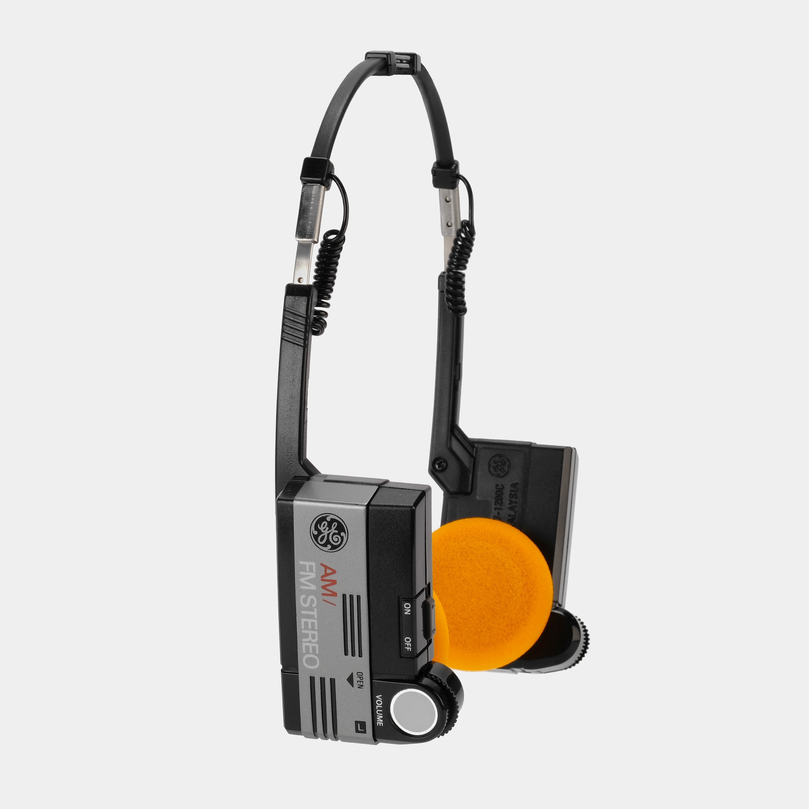 GE Model 7-1290 AM/FM On-Ear Foldable Stereo Radio Headphones