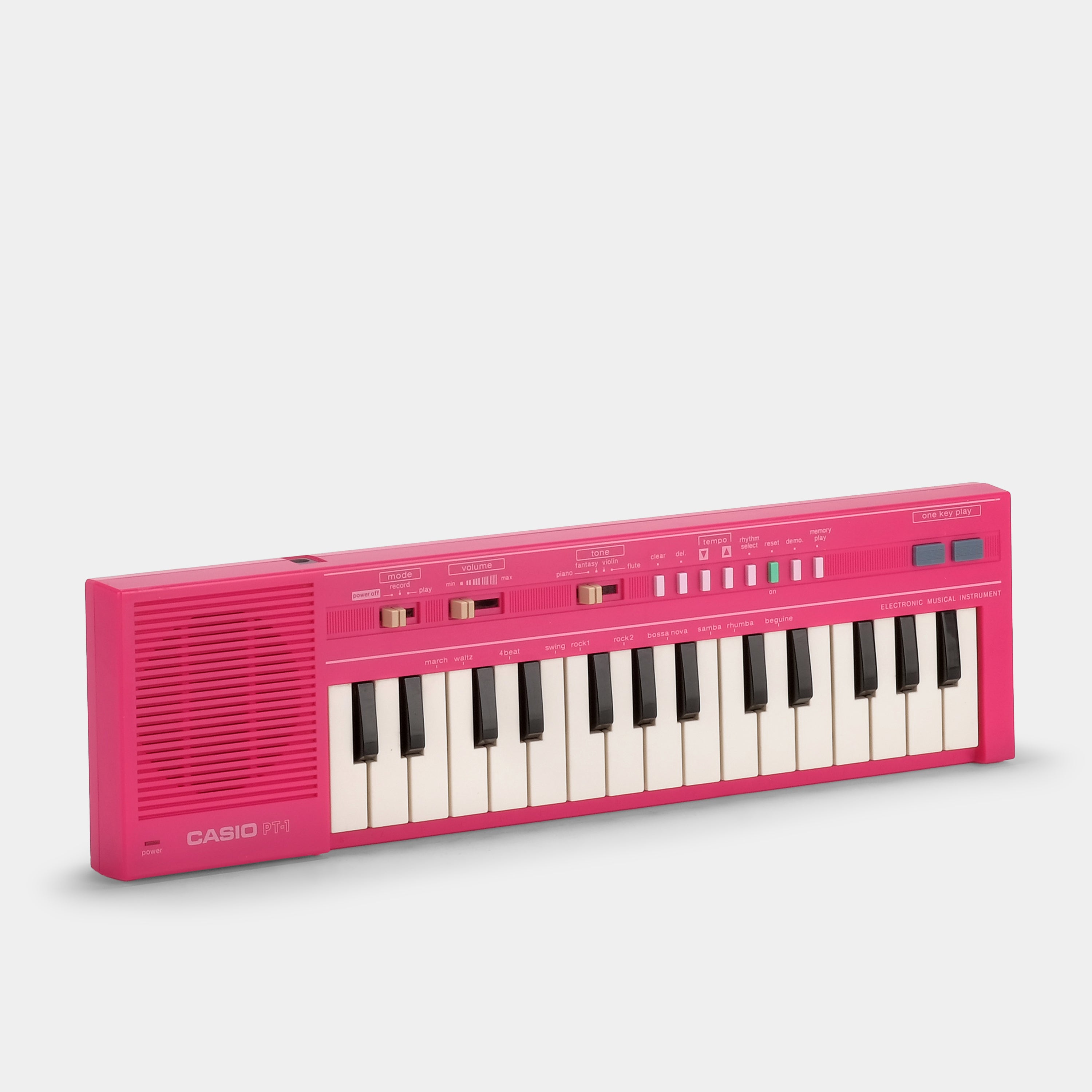 Mini sintetizator Casio PT-1 roz cu 29 de tasteMini sintetizator Casio PT-1 roz cu 29 de taste  