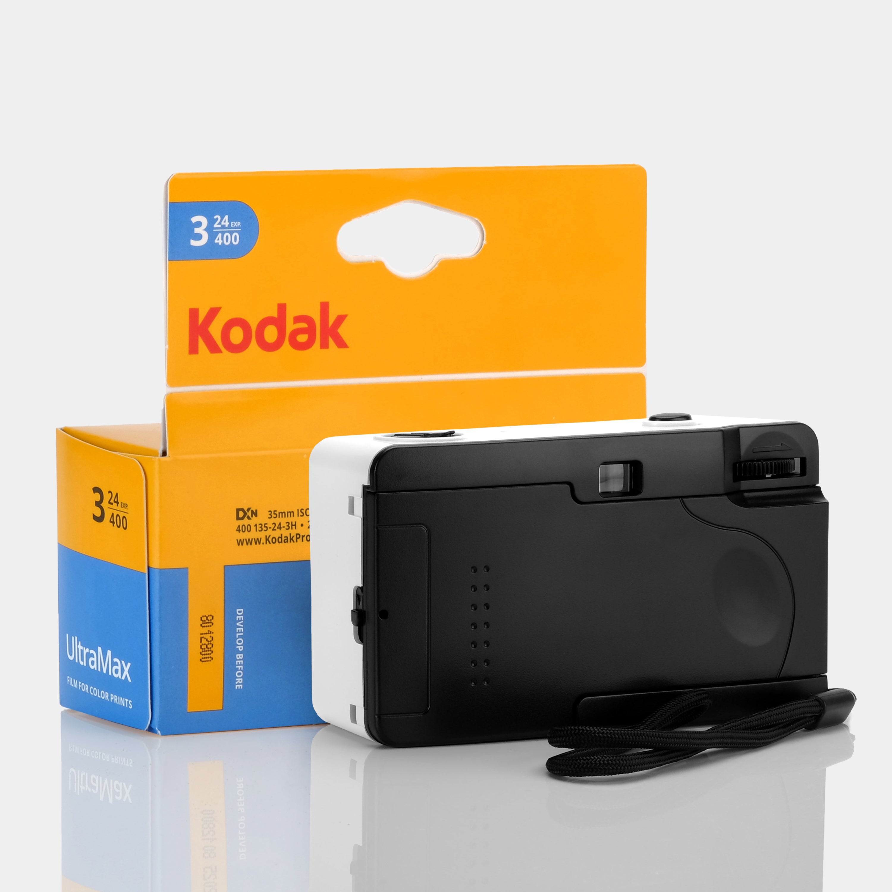 Kodak M38 Reusable 35mm Point and Shoot White Camera With 3-Pack Kodak UltraMax Film