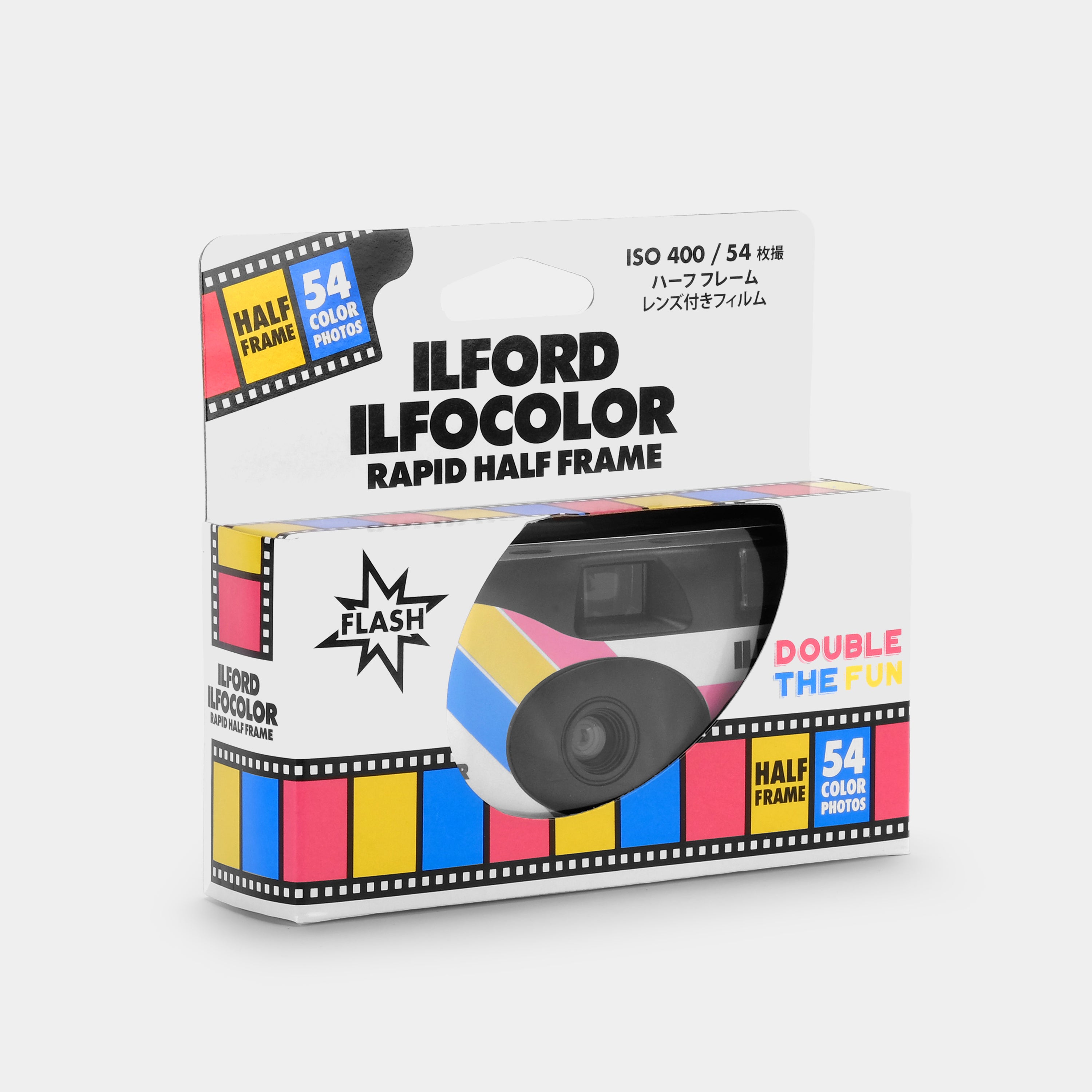 Ilford Ilfocolor Rapid Half Frame ISO 400 35mm Disposable Film Camera (54 Color Photos)