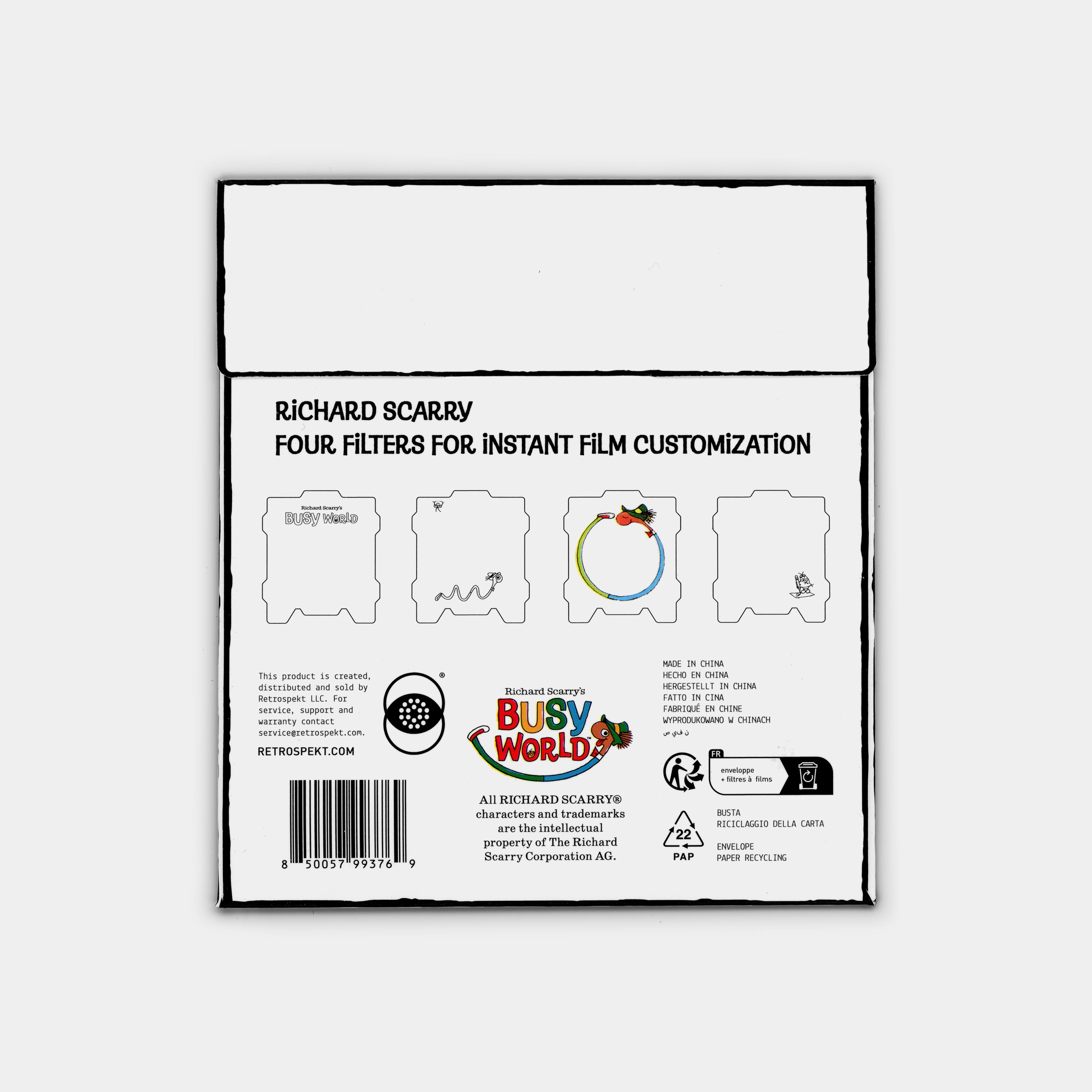 Richard Scarry's Busy World Photo Filters for Instant Film Cameras (4-Pack)