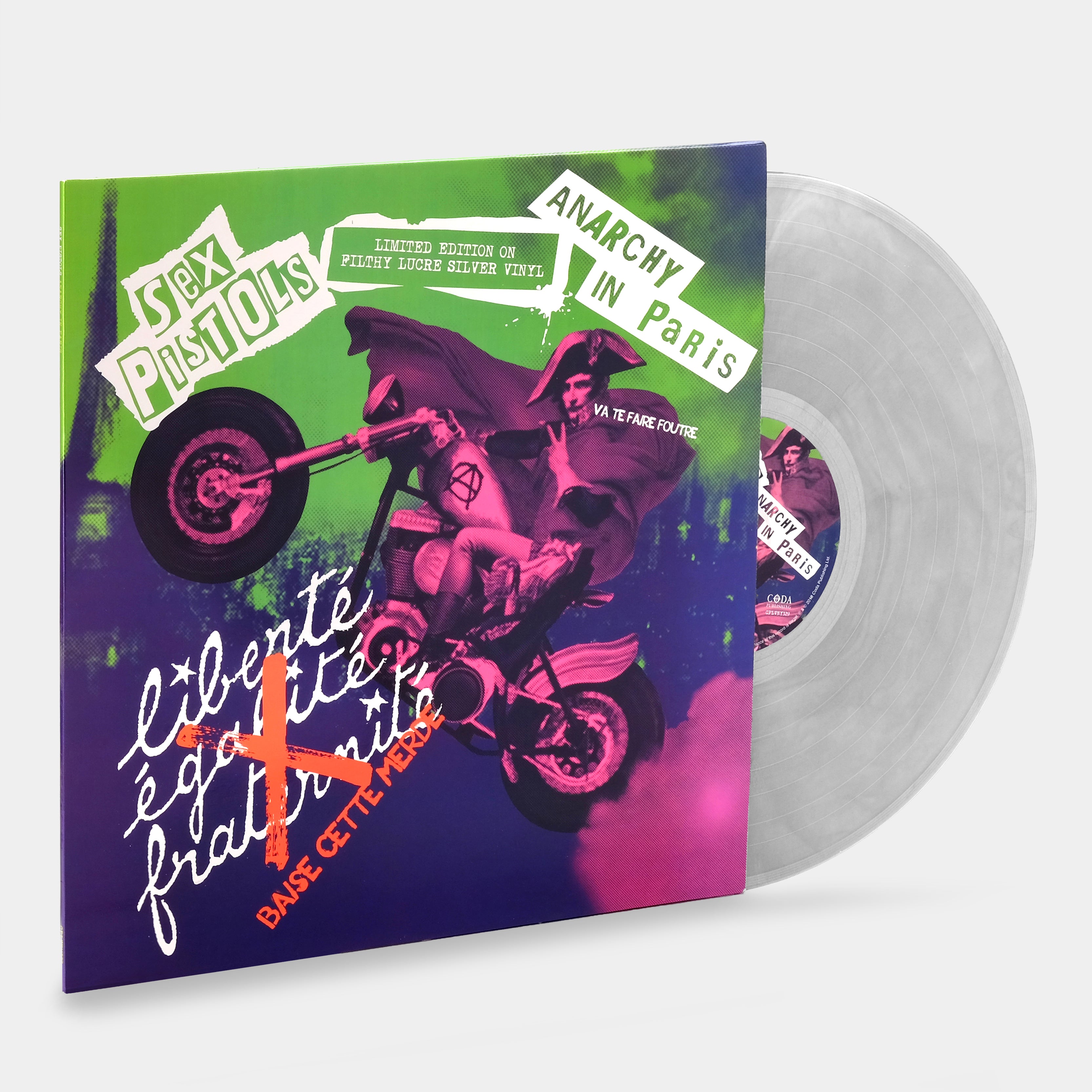 Sex Pistols - Anarchy In Paris LP Filthy Lucre Silver Vinyl Record