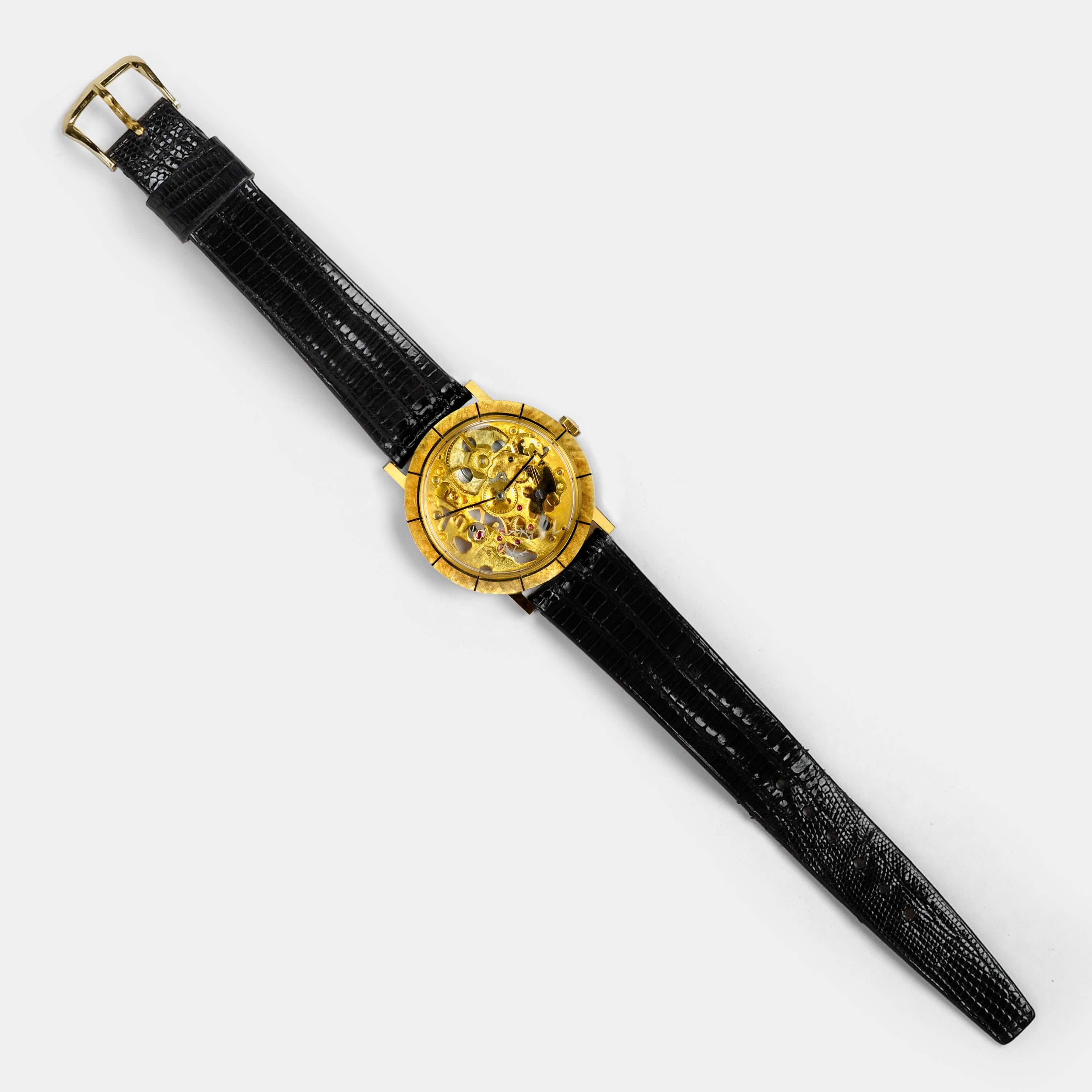 Lucien Piccard Skeleton Openworked Watch (18K Gold); RARE; Swiss Made Circa 1960s Wristwatch