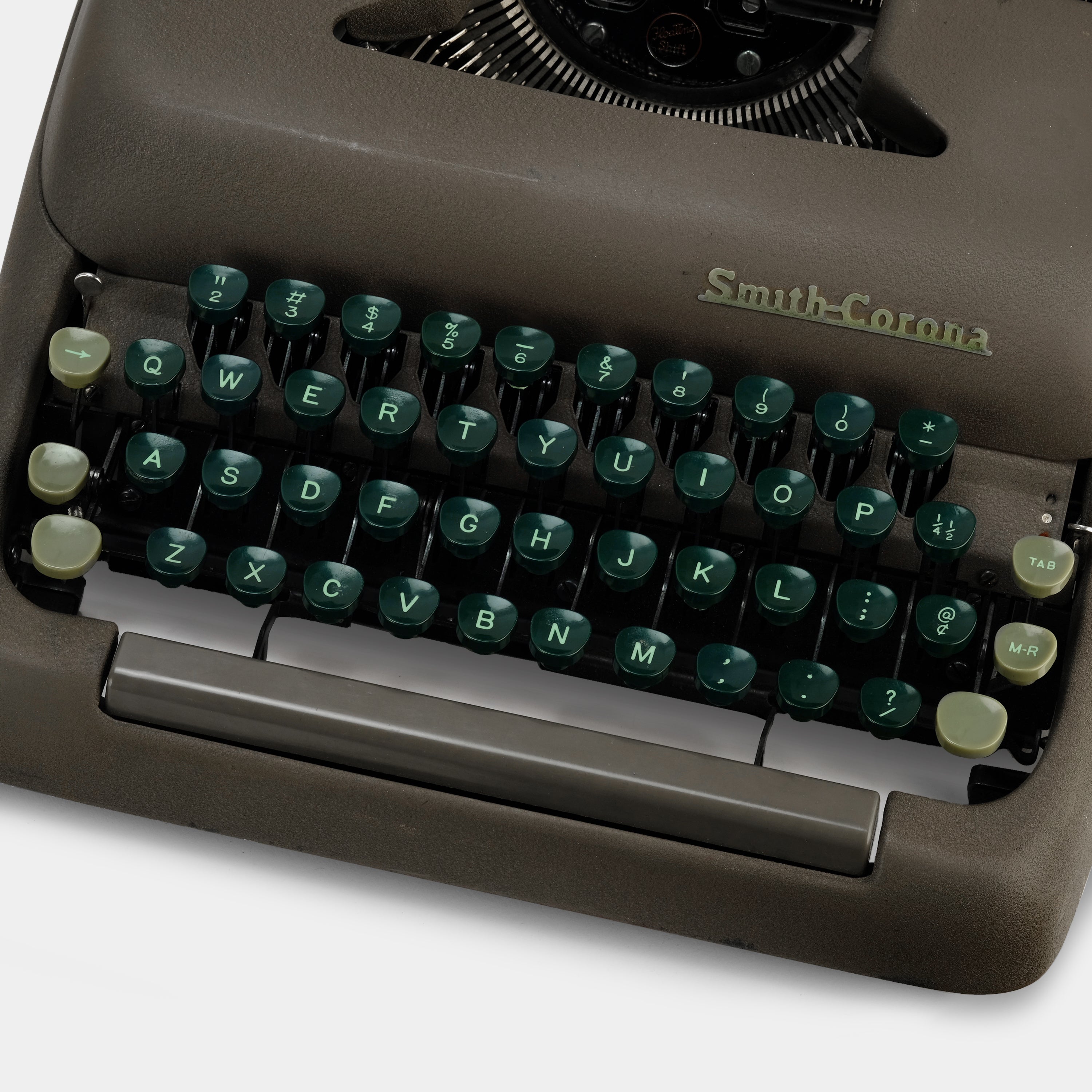 Smith-Corona Sterling Brown and Green Manual Typewriter and Case