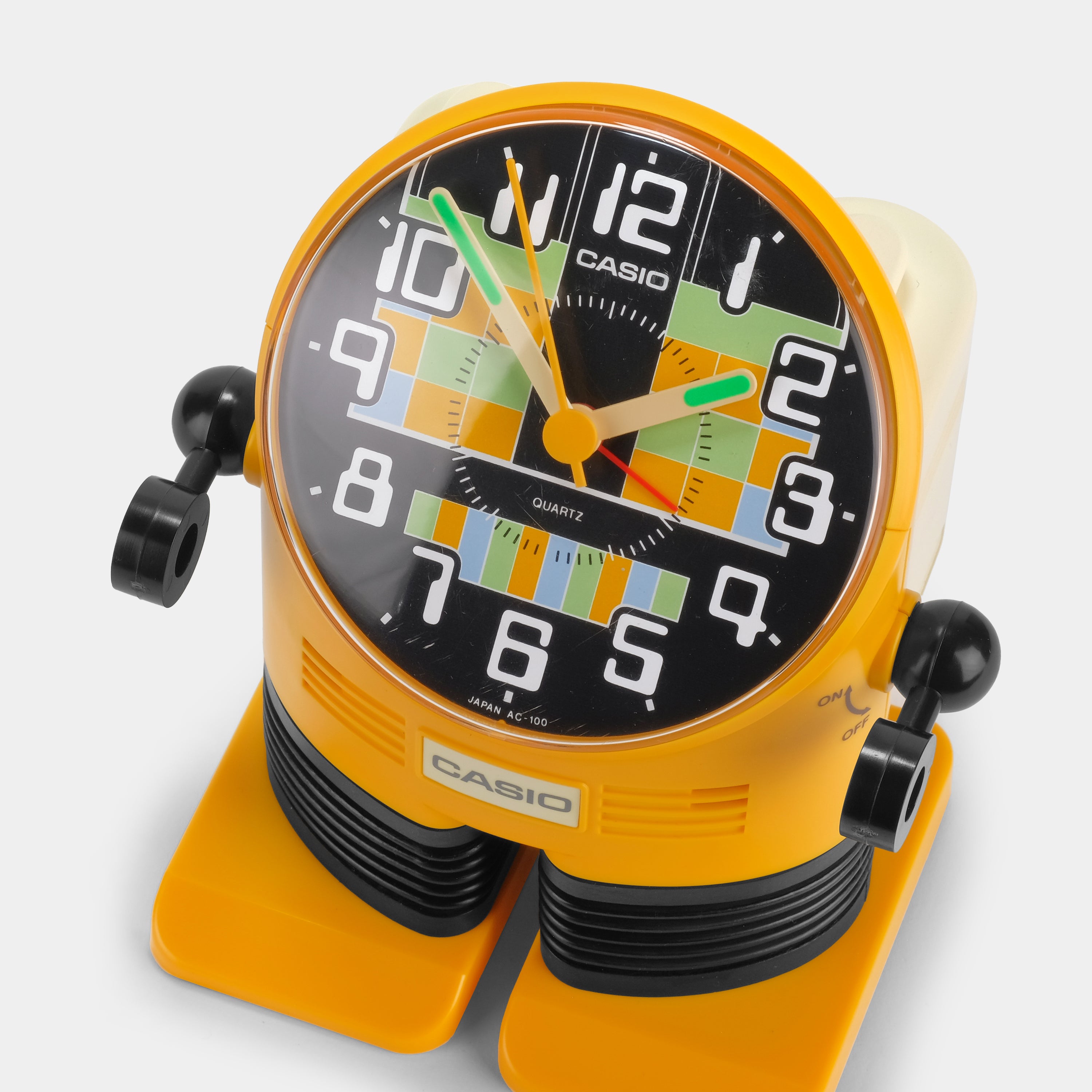 Casio AC-100 Yellow Robot Alarm Clock