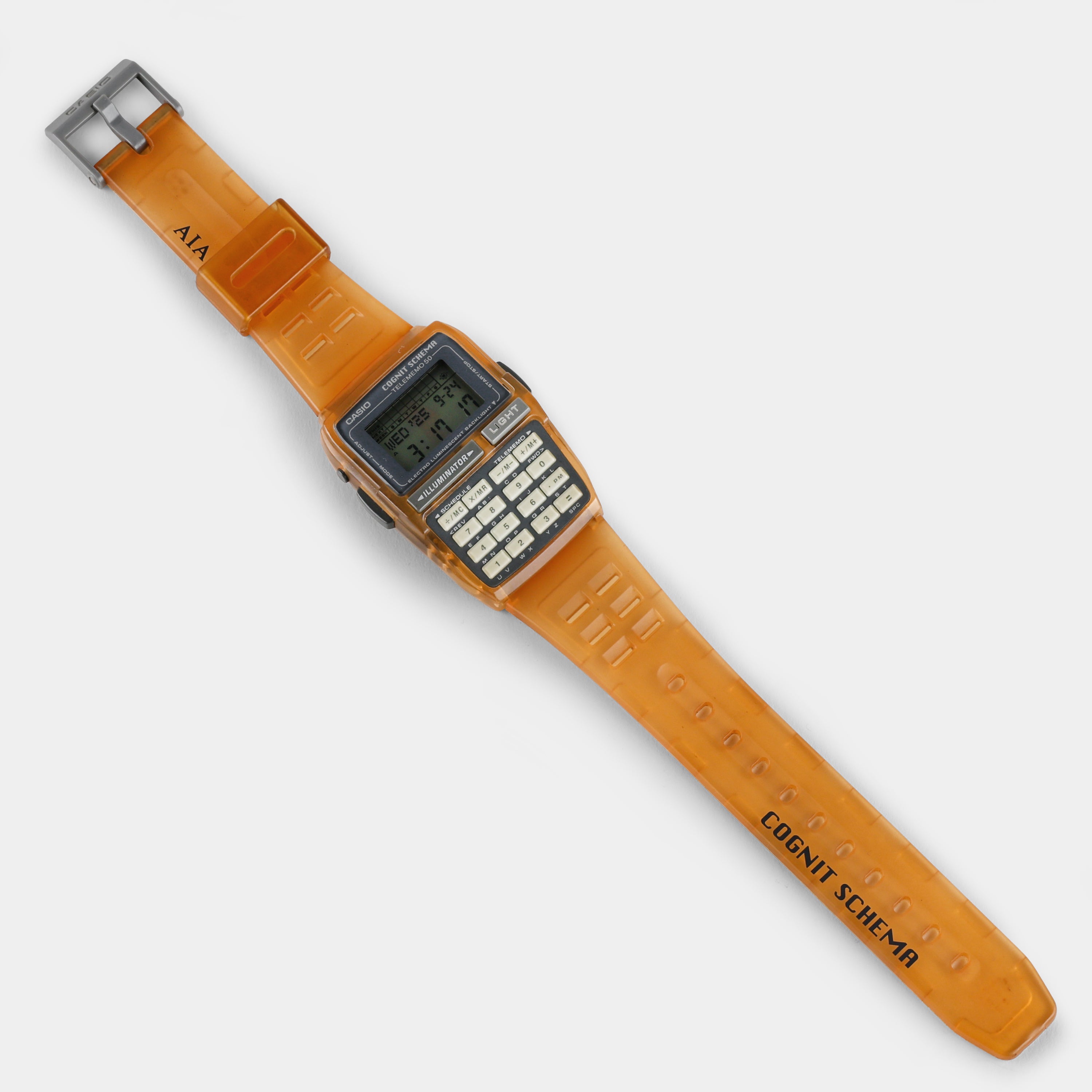 Casio Cognit Schema Telememo 50 Transparent Orange Wristwatch