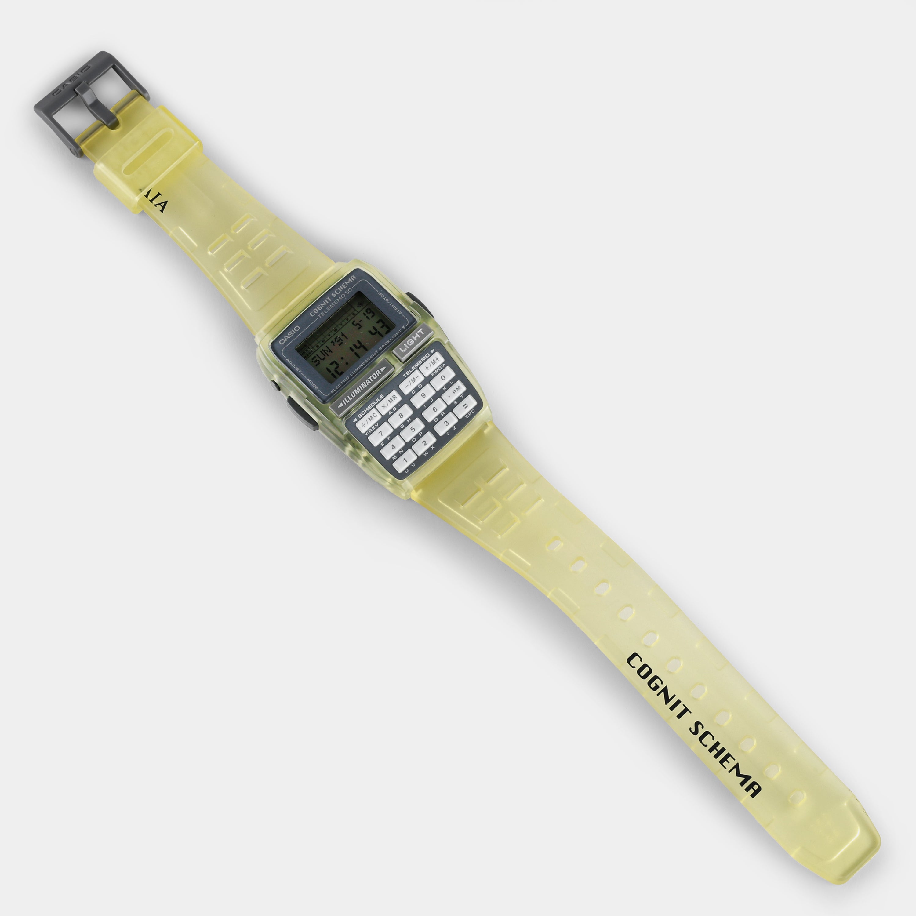Casio Cognit Schema Telememo 50 Transparent Yellow Wristwatch