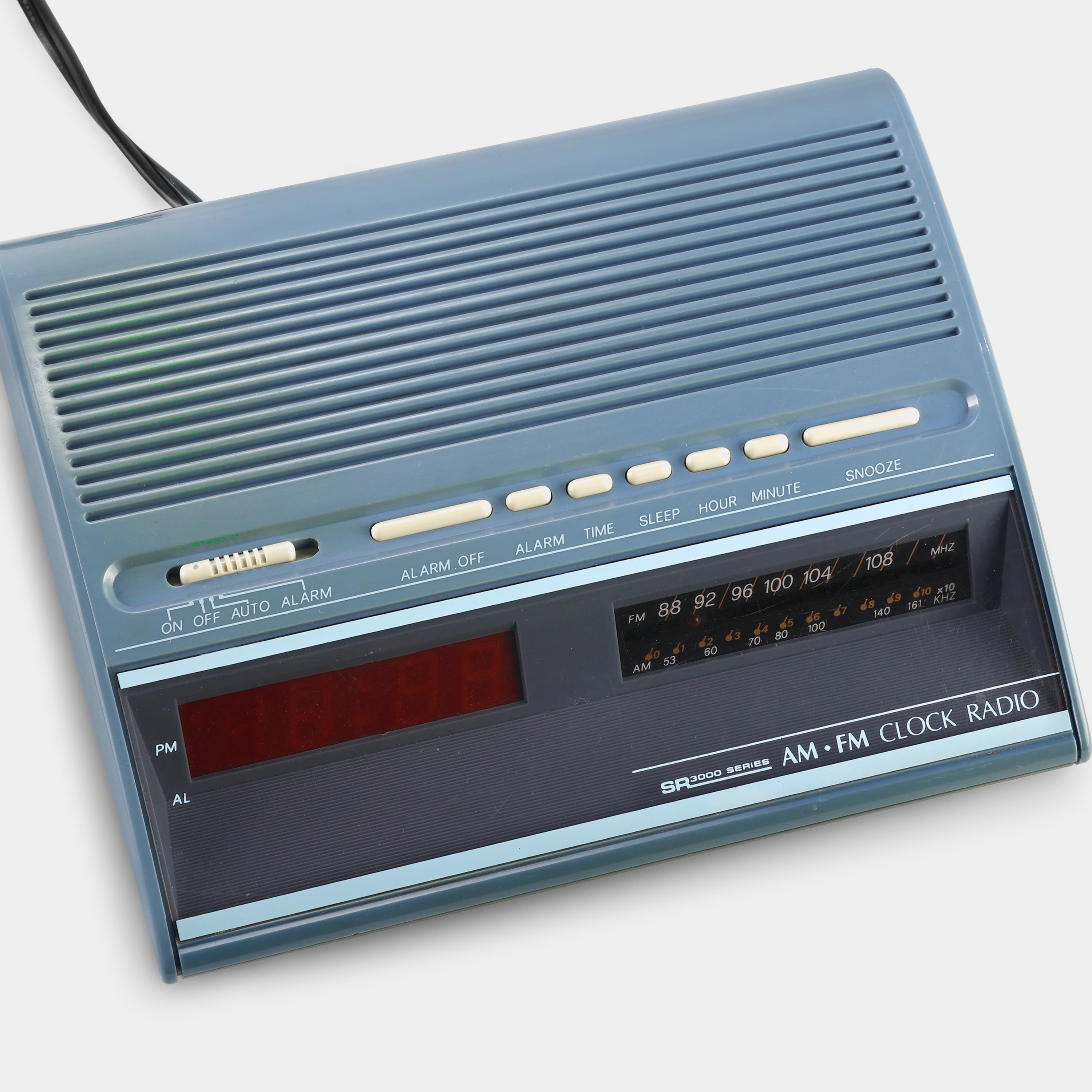 Sears Model NO. 225.23242 750 SR3000 Series Blue AM/FM Alarm Clock Radio