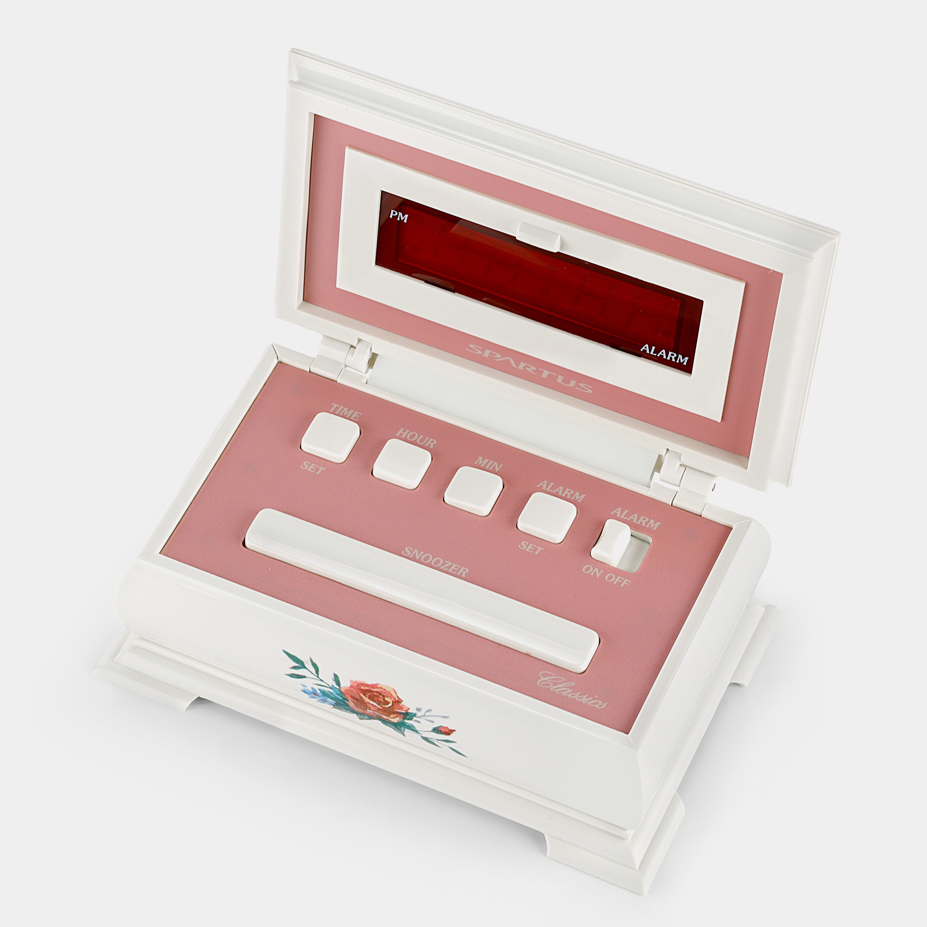 Spartus Model No. 1252 Floral Jewelry Box Alarm Clock