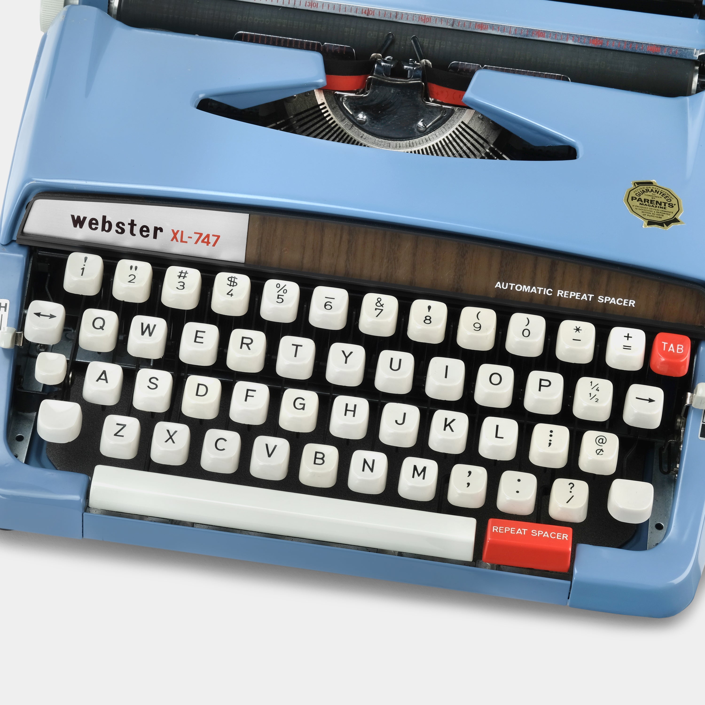 Brother Webster XL-747 Blue Manual Typewriter and Case