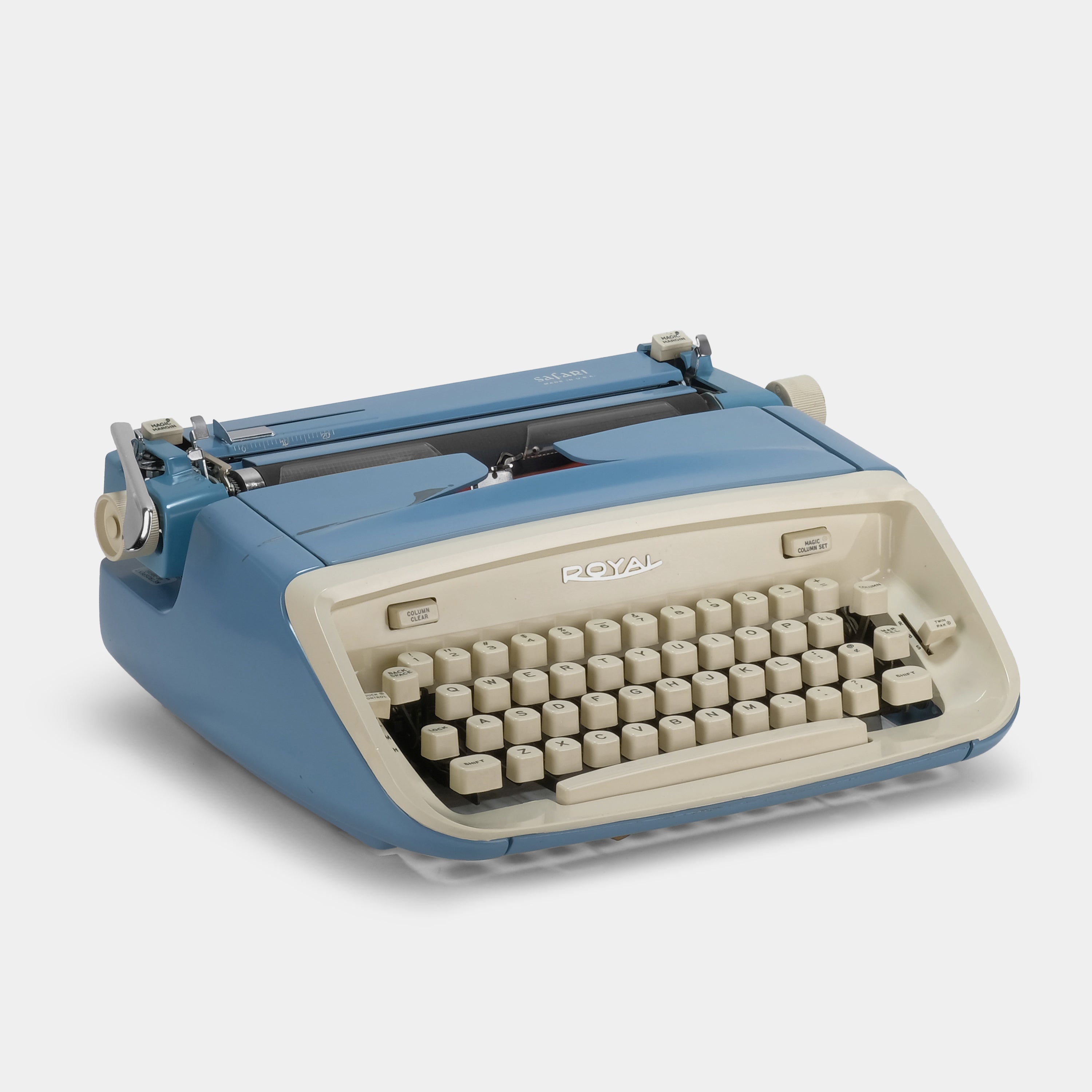 Royal Safari Blue Manual Typewriter and Case