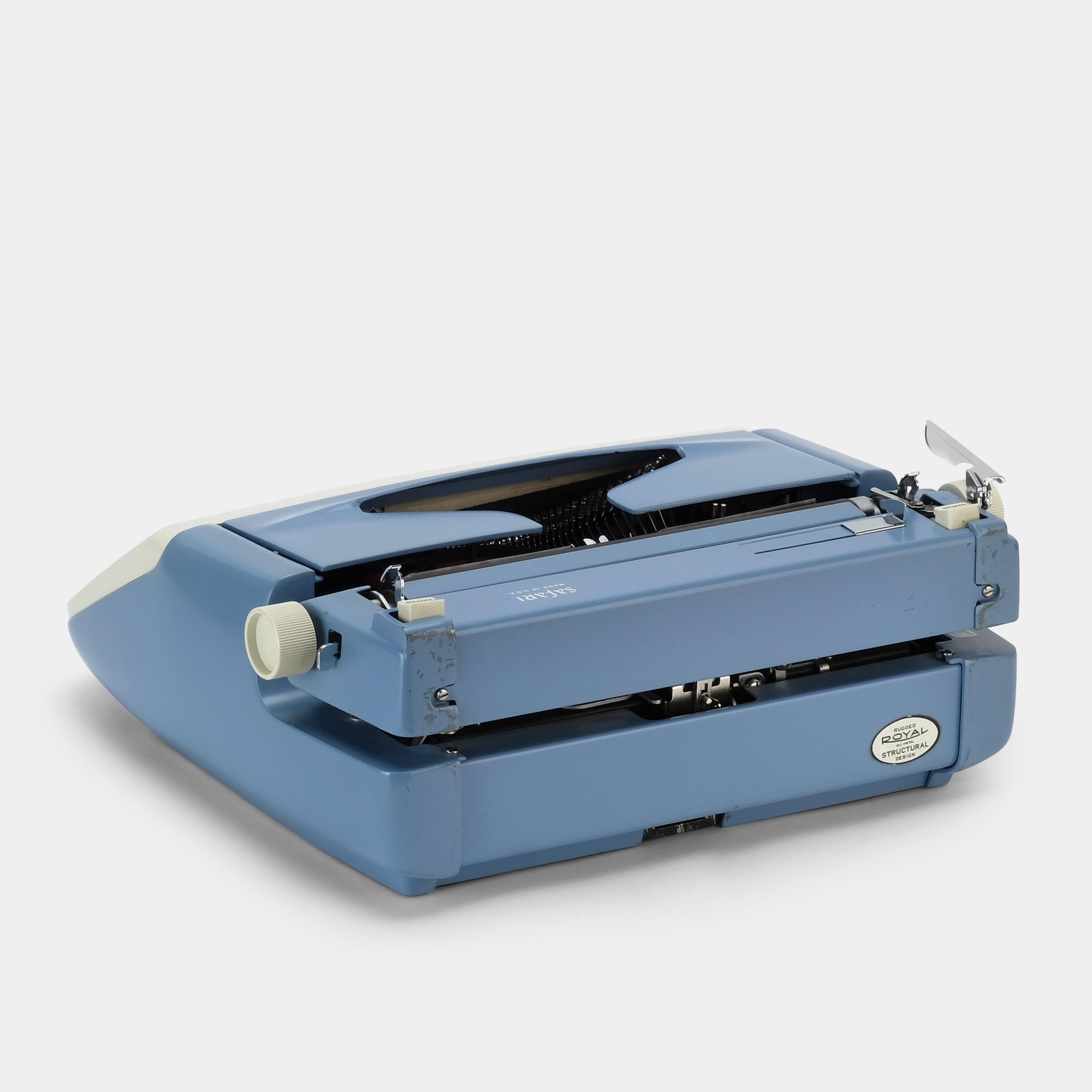 Royal Safari Blue Manual Typewriter and Case