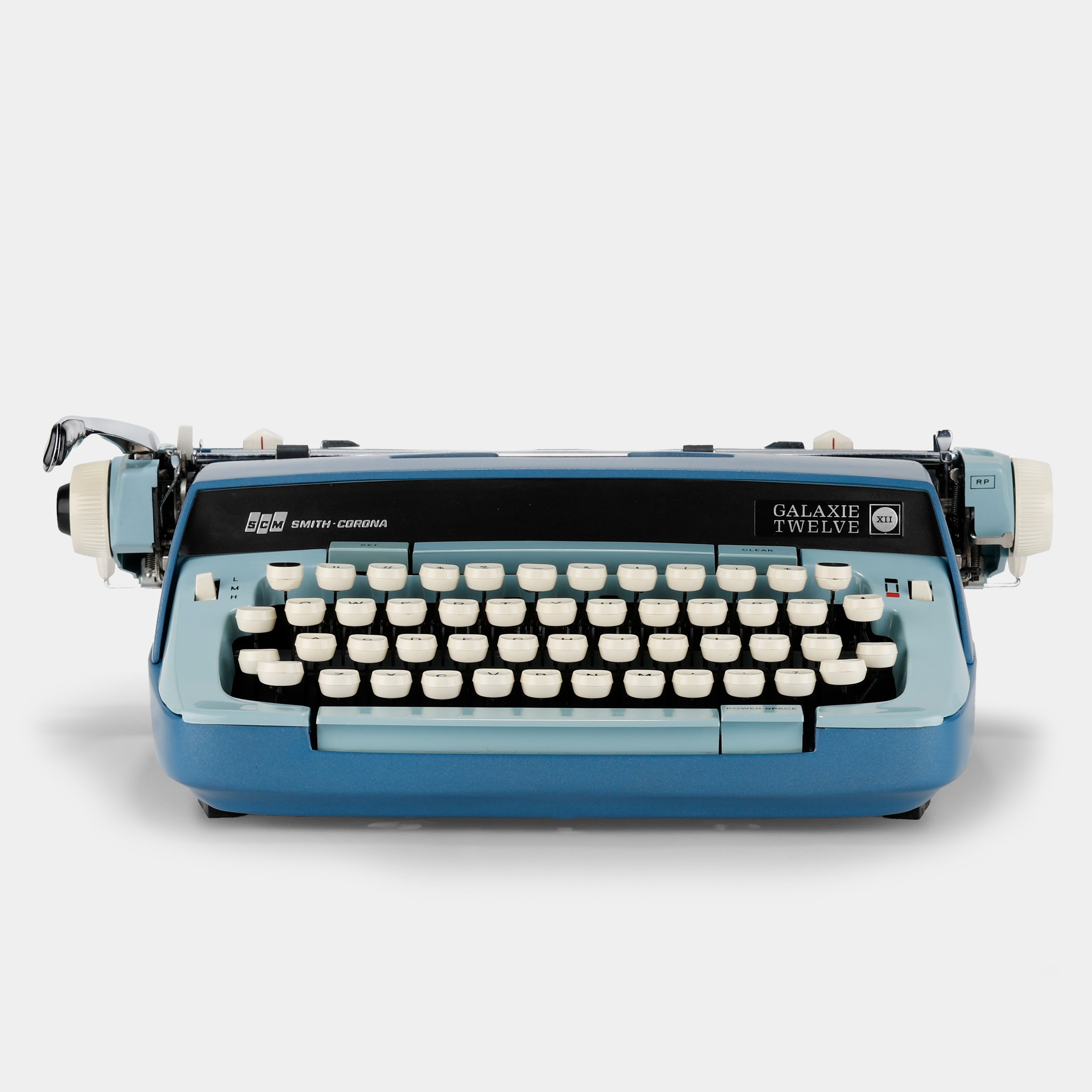 Smith-Corona Galaxie Twelve XII Blue Manual Typewriter and Case