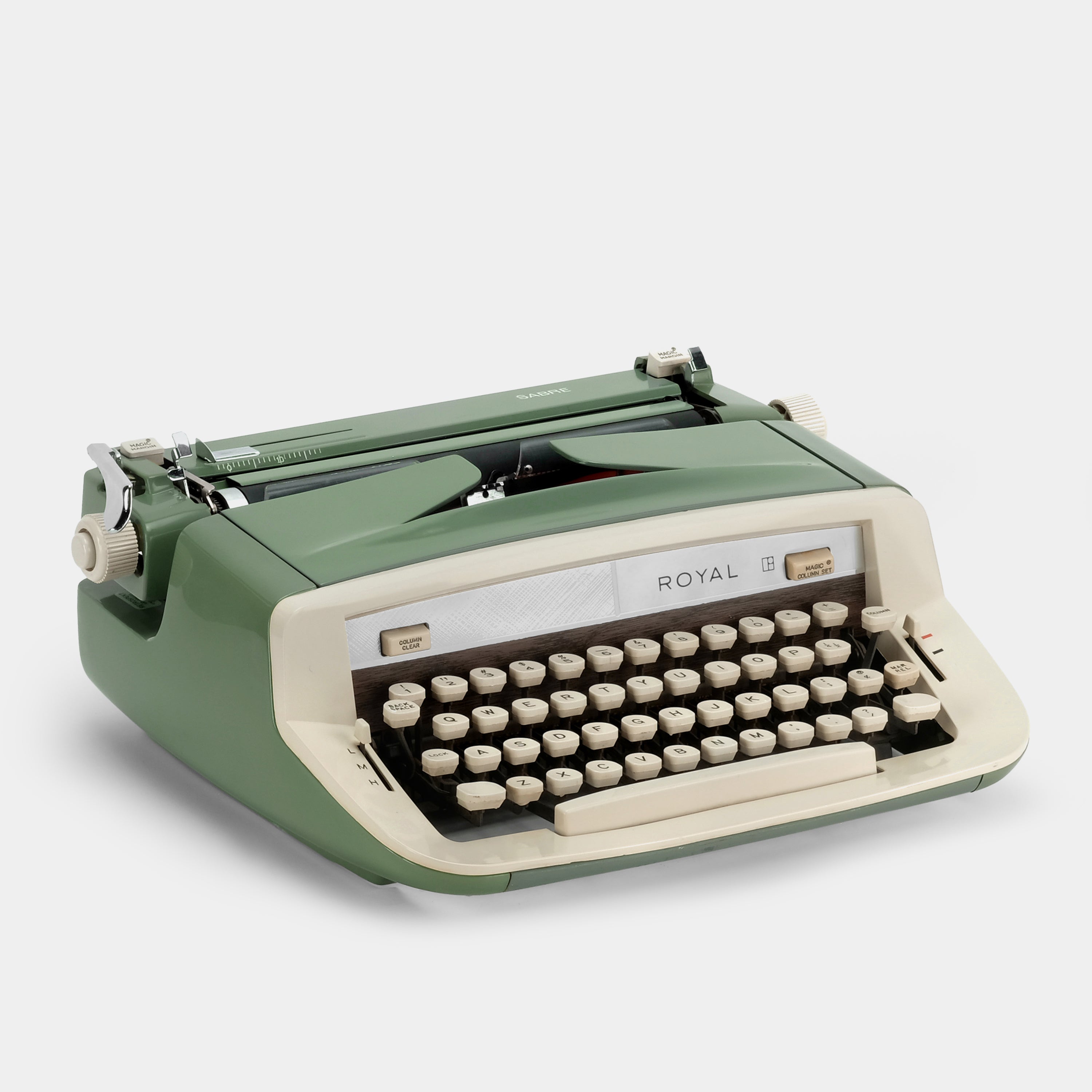 Royal Sabre Green Manual Typewriter and Case