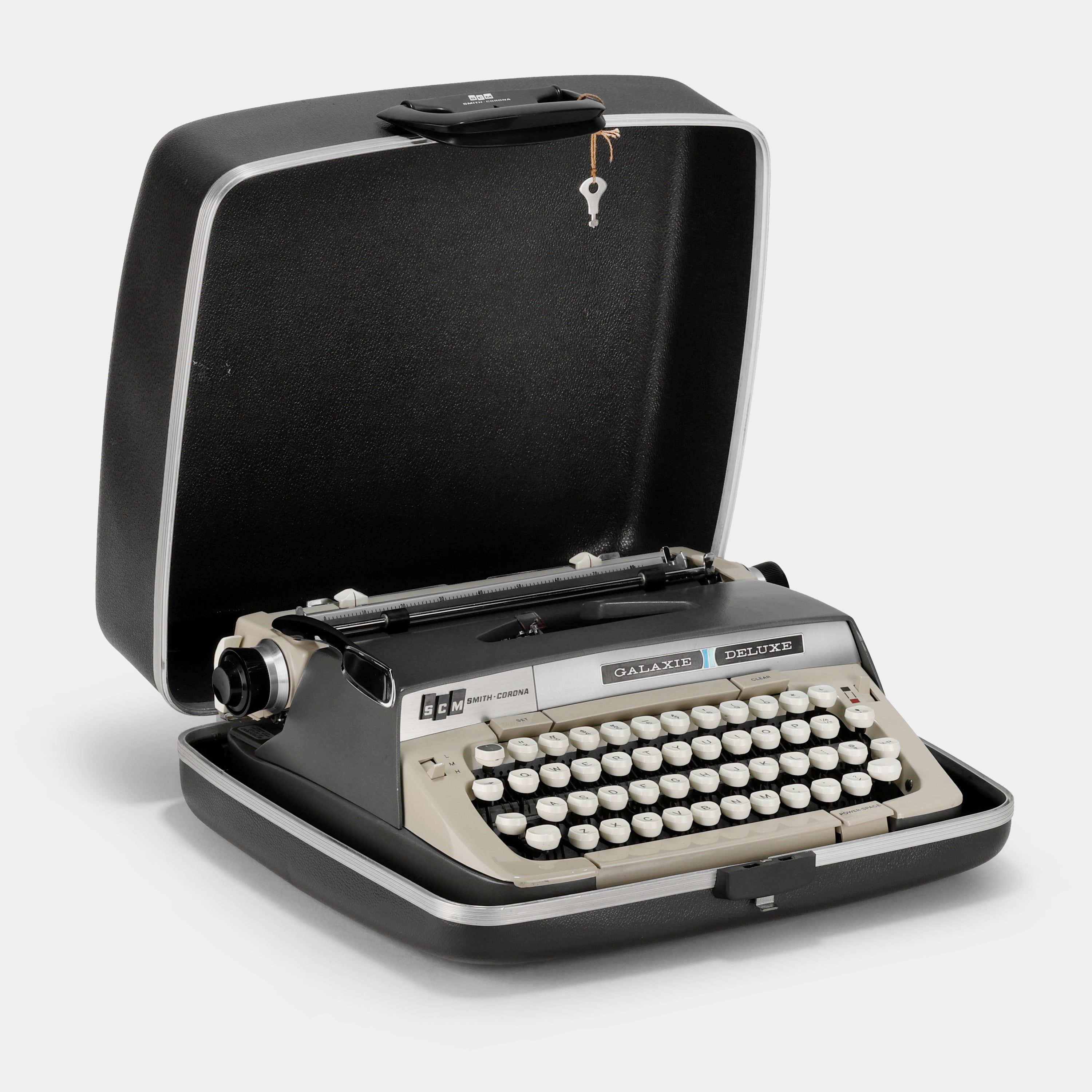 Smith-Corona Galaxie Deluxe Dark Grey Manual Typewriter and Case