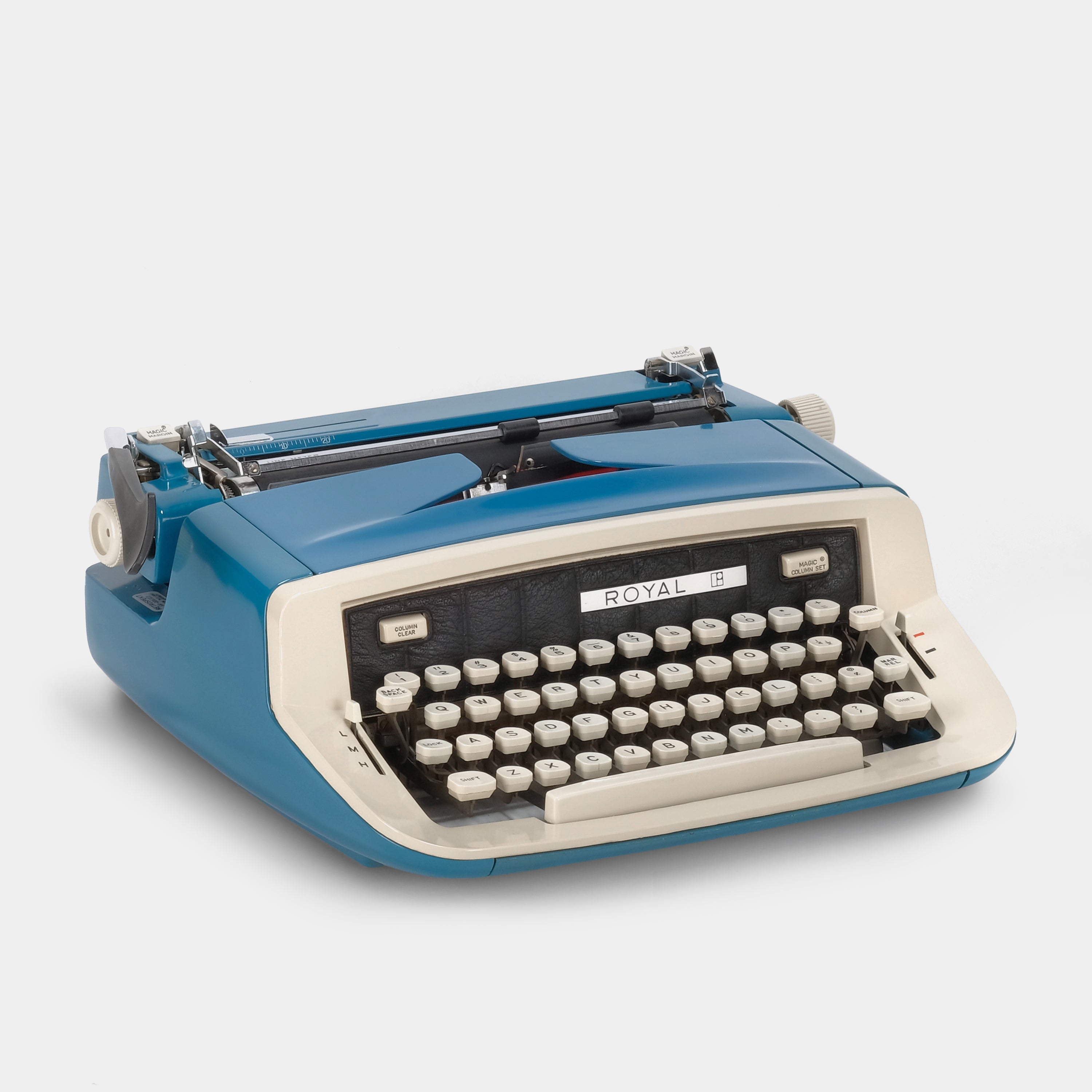 Royal Custom III Blue Manual Typewriter and Case