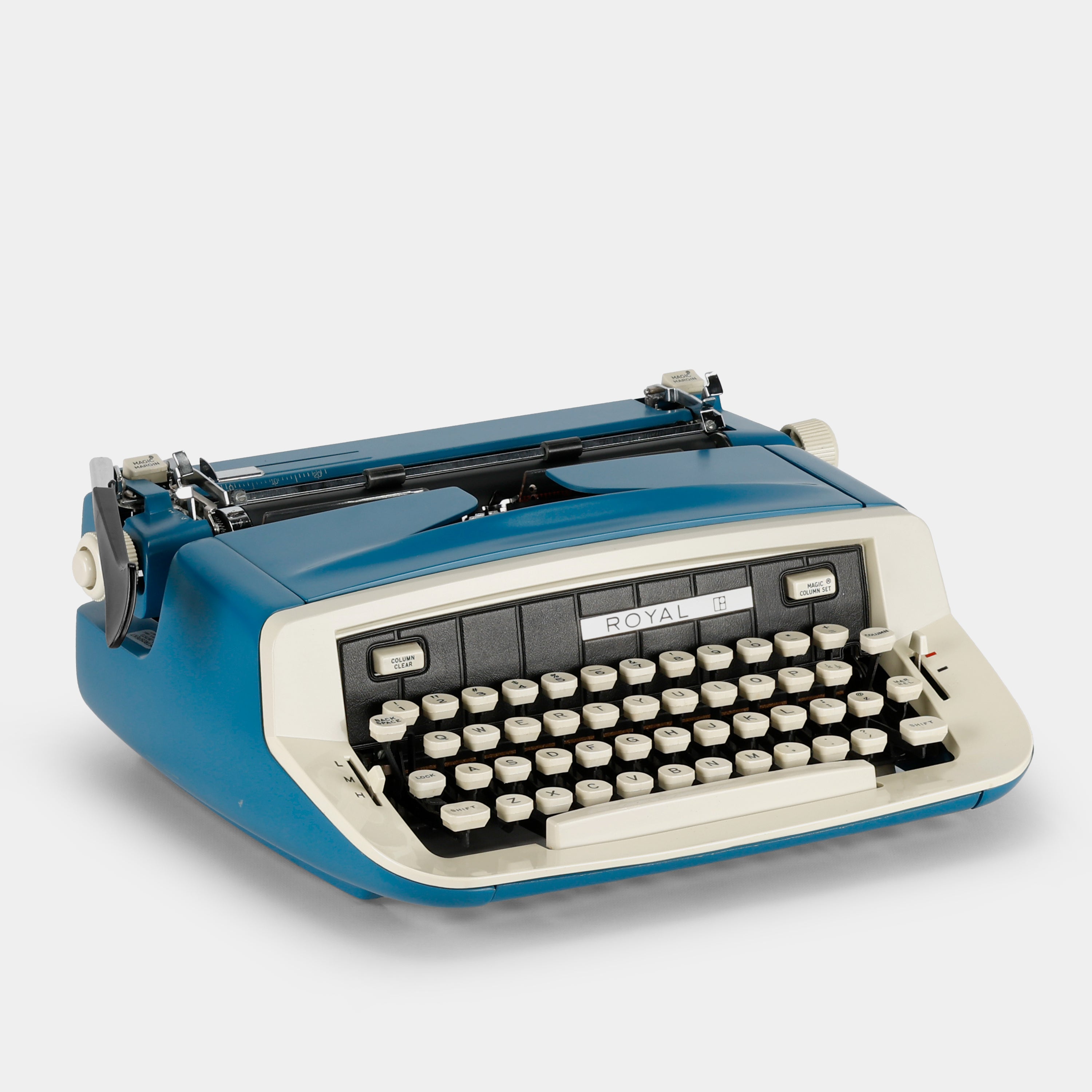 Royal Custom III Blue Manual Typewriter and Case