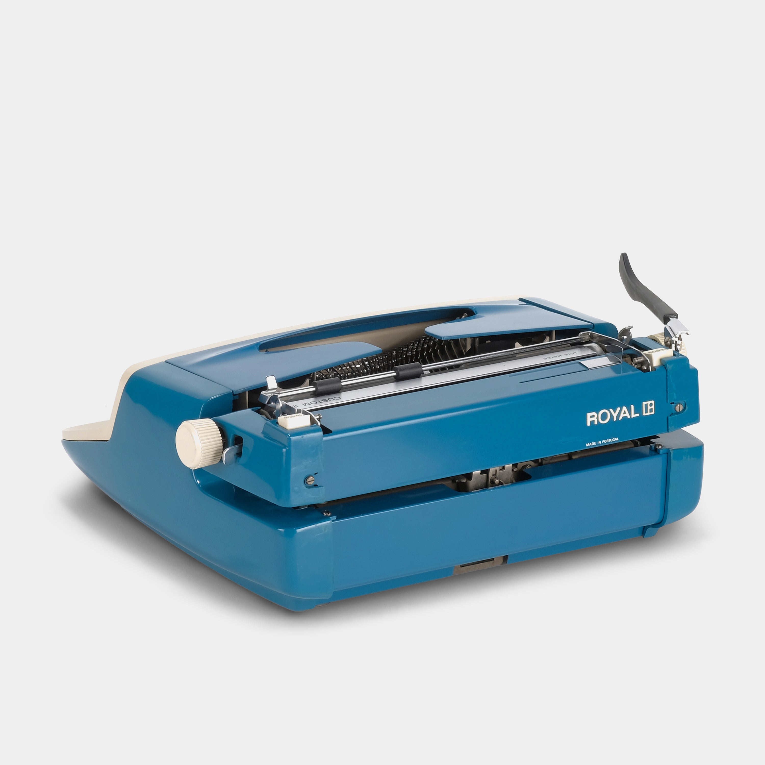 Royal Custom III Blue Manual Typewriter and Case