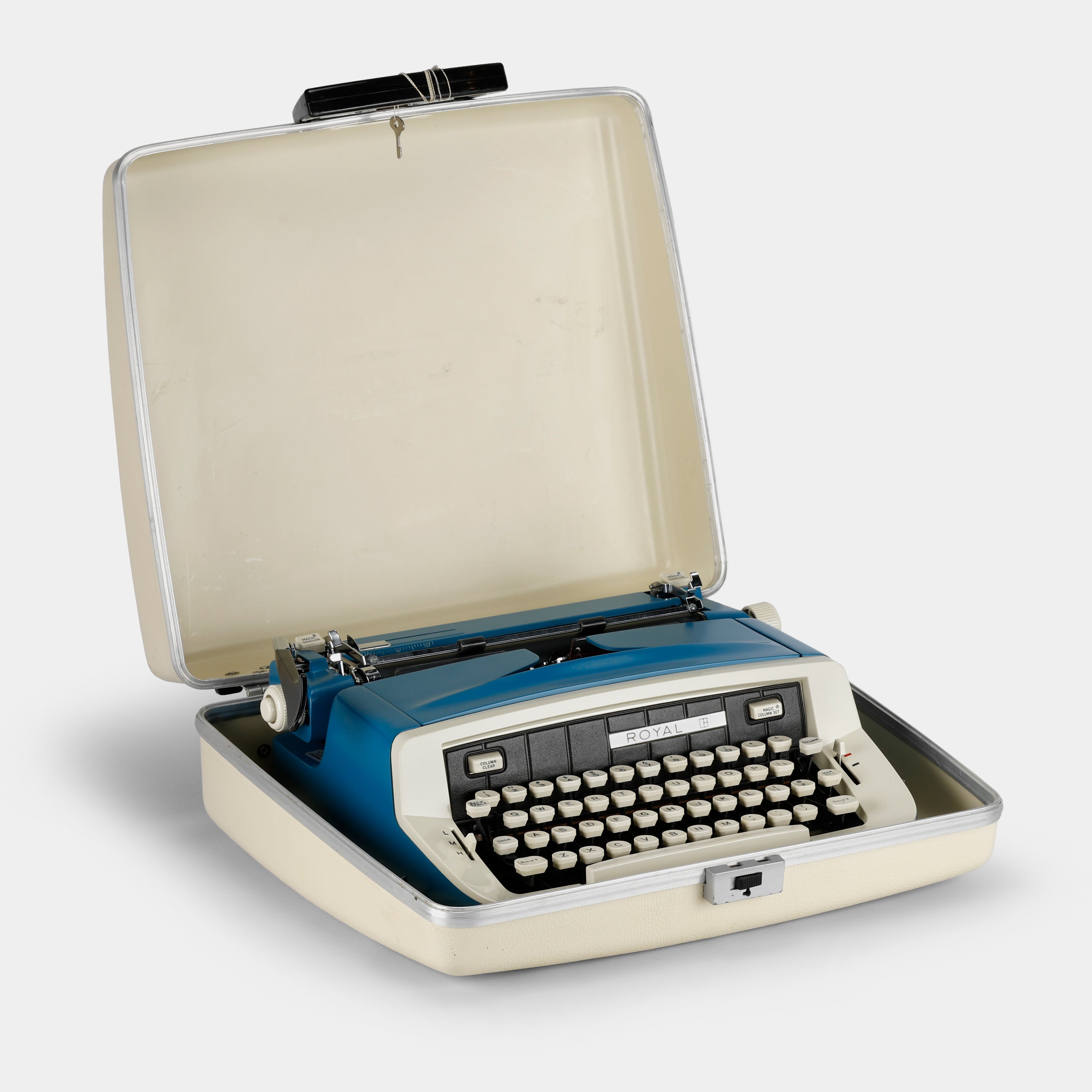 Royal Custom III Blue Manual Typewriter and Case