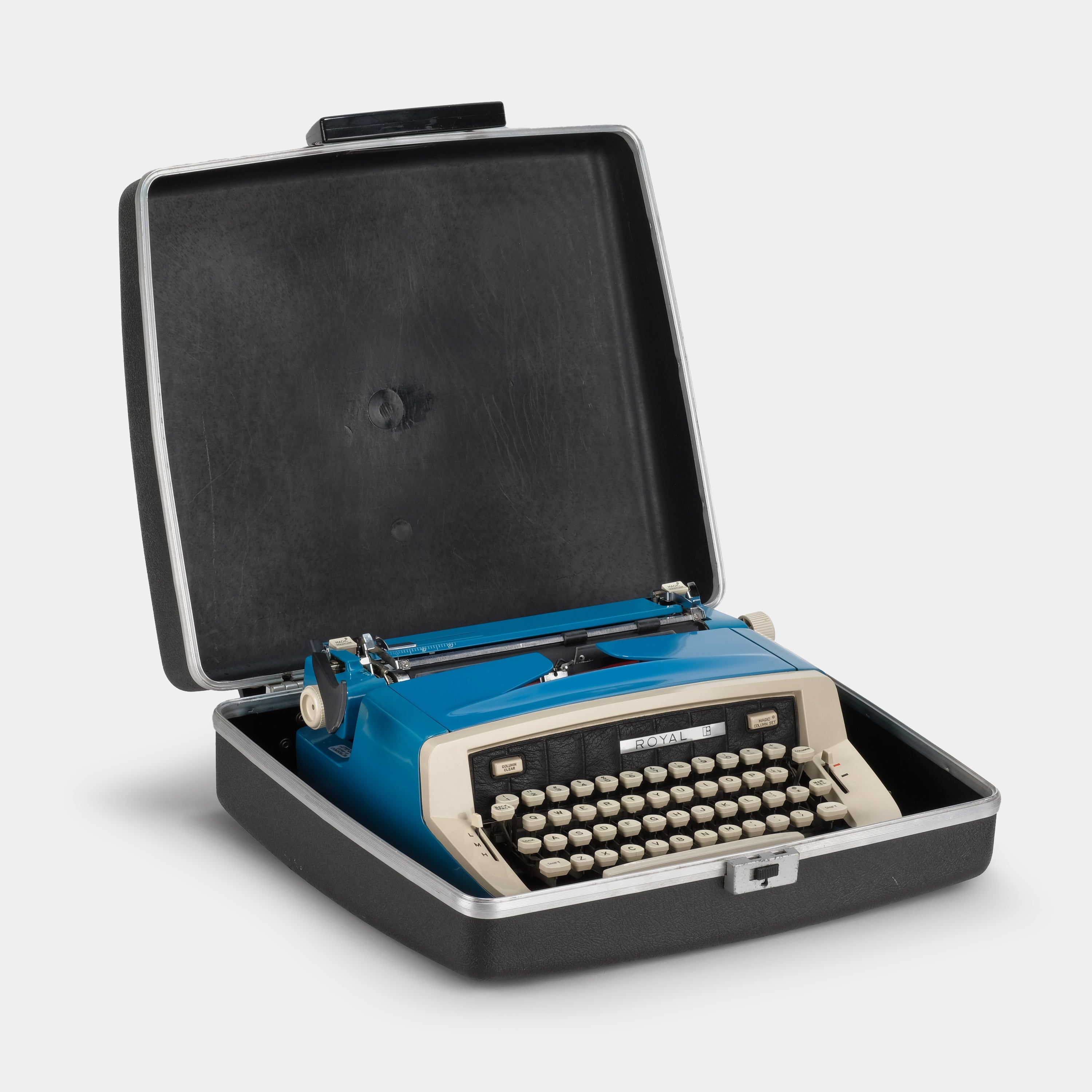 Royal Custom III Blue Manual Typewriter and Case