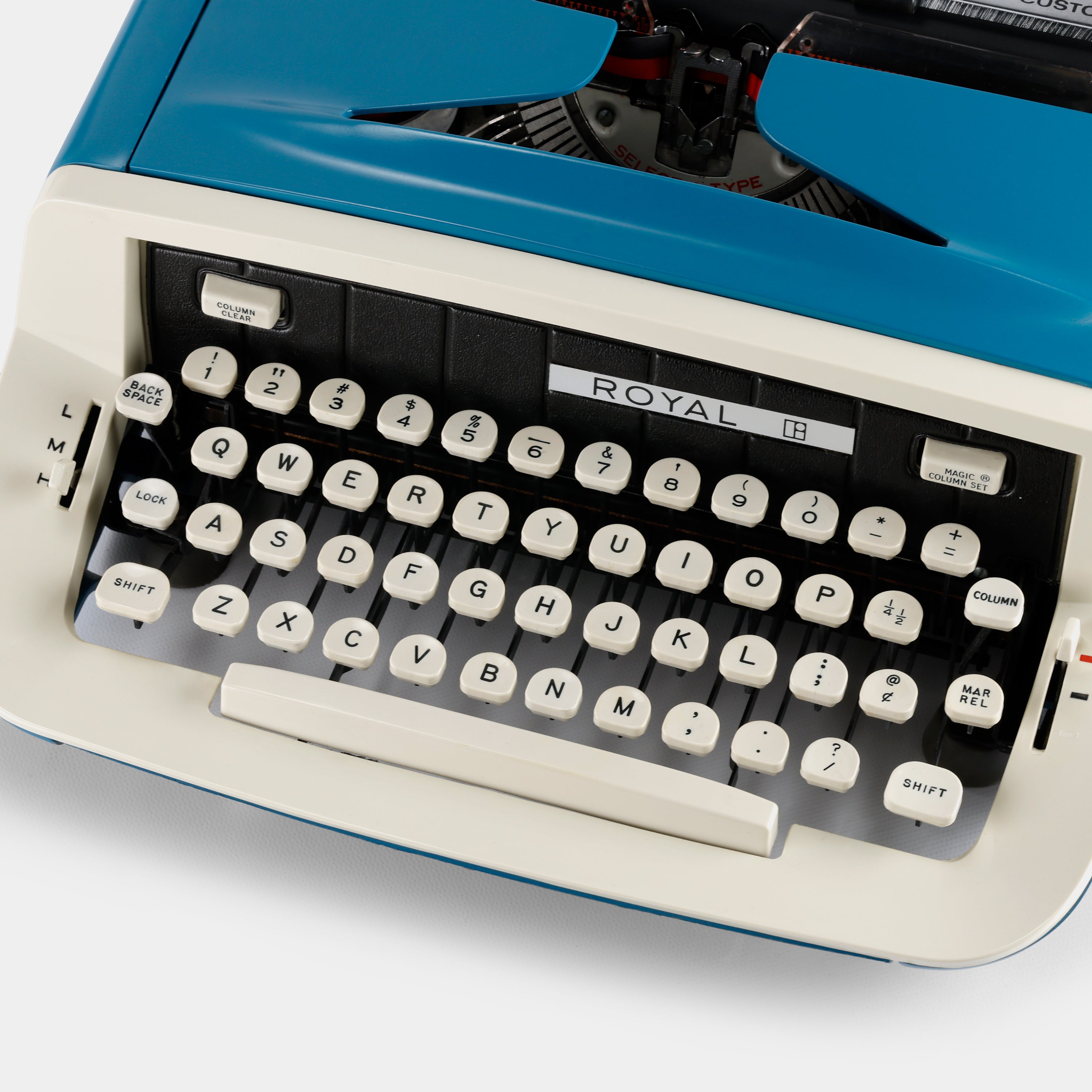 Royal Custom III Blue Manual Typewriter and Case