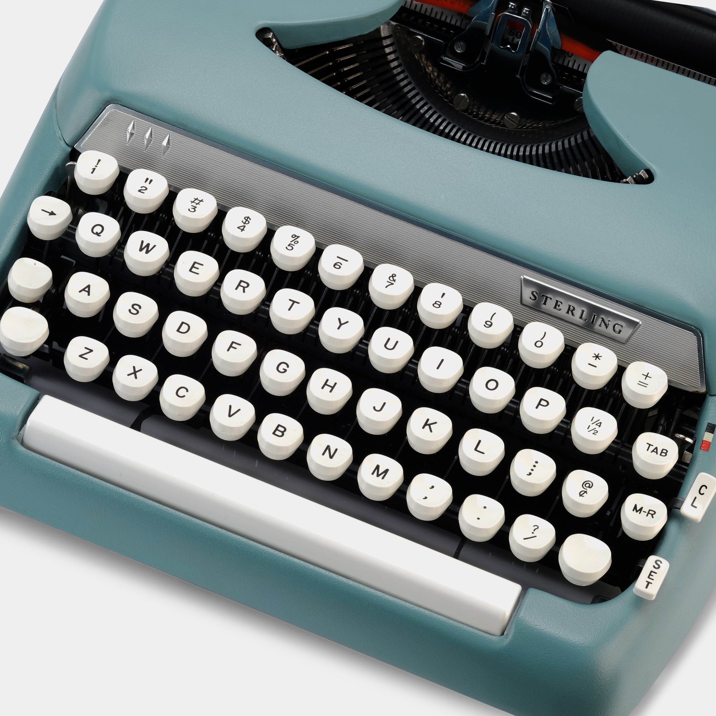 Smith-Corona Sterling Turquoise Manual Typewriter and Case
