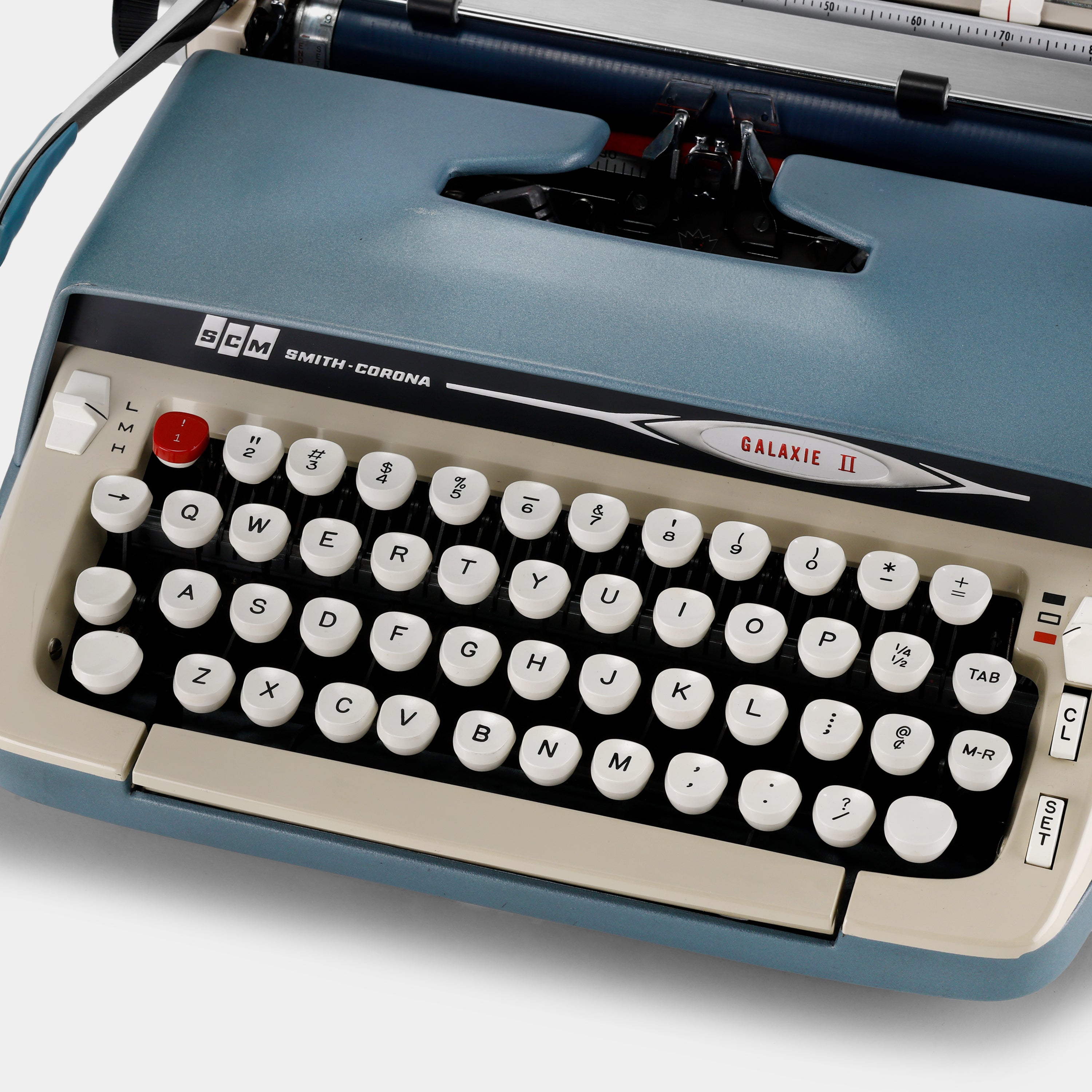 Smith-Corona Galaxie II Blue Manual Typewriter and Case