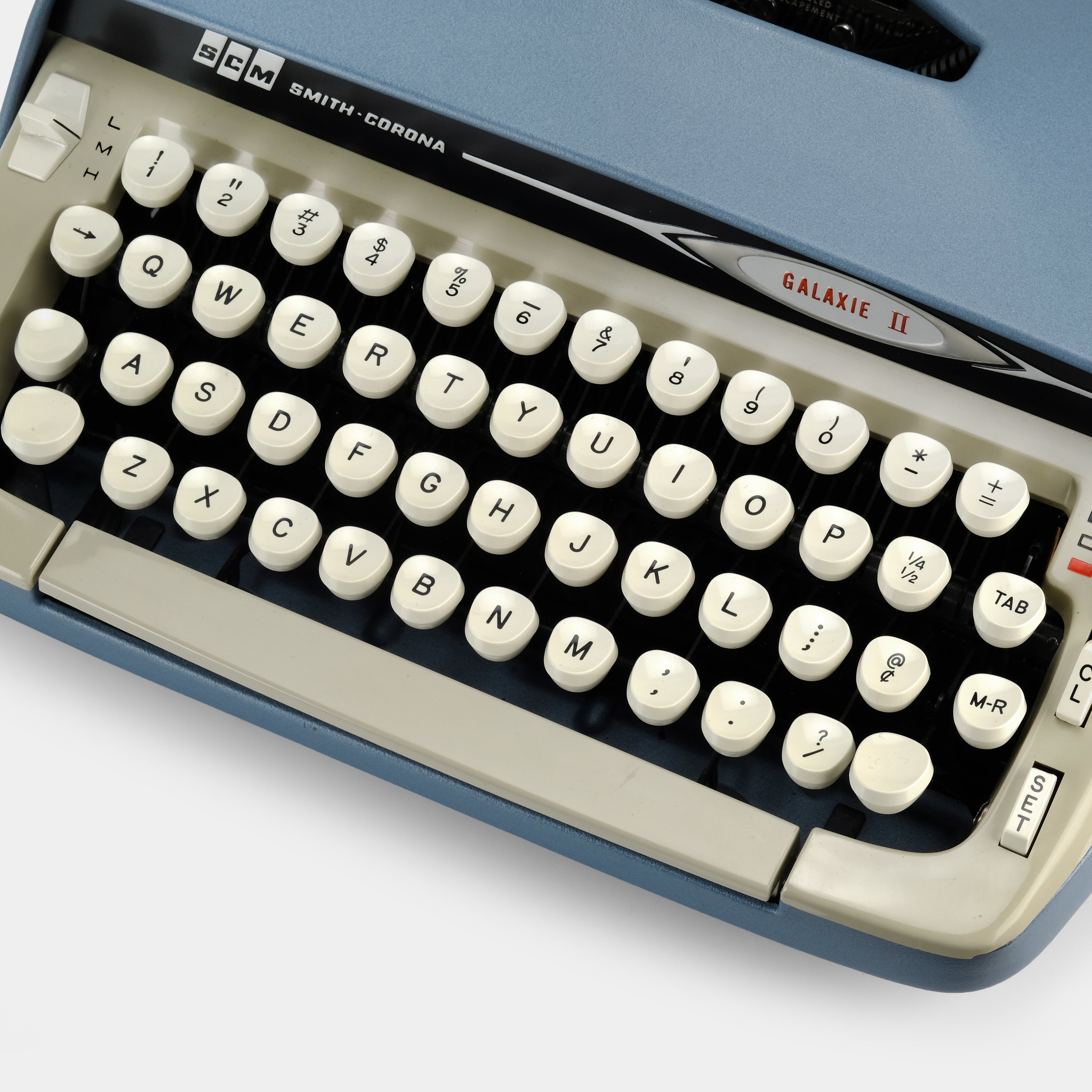 Smith-Corona Galaxie II Blue Manual Typewriter and Case