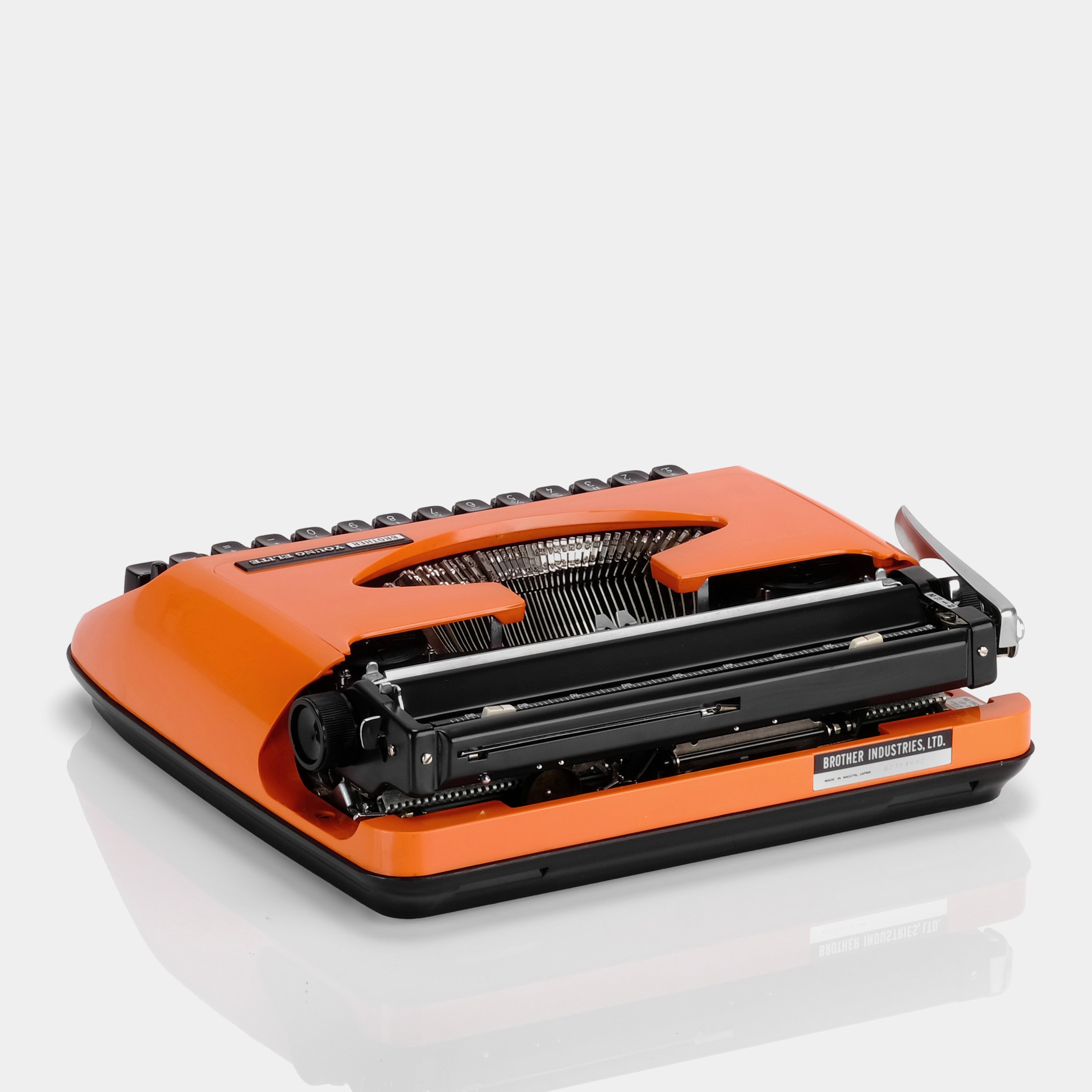 Brother Young Elite Orange Manual Typewriter and Case