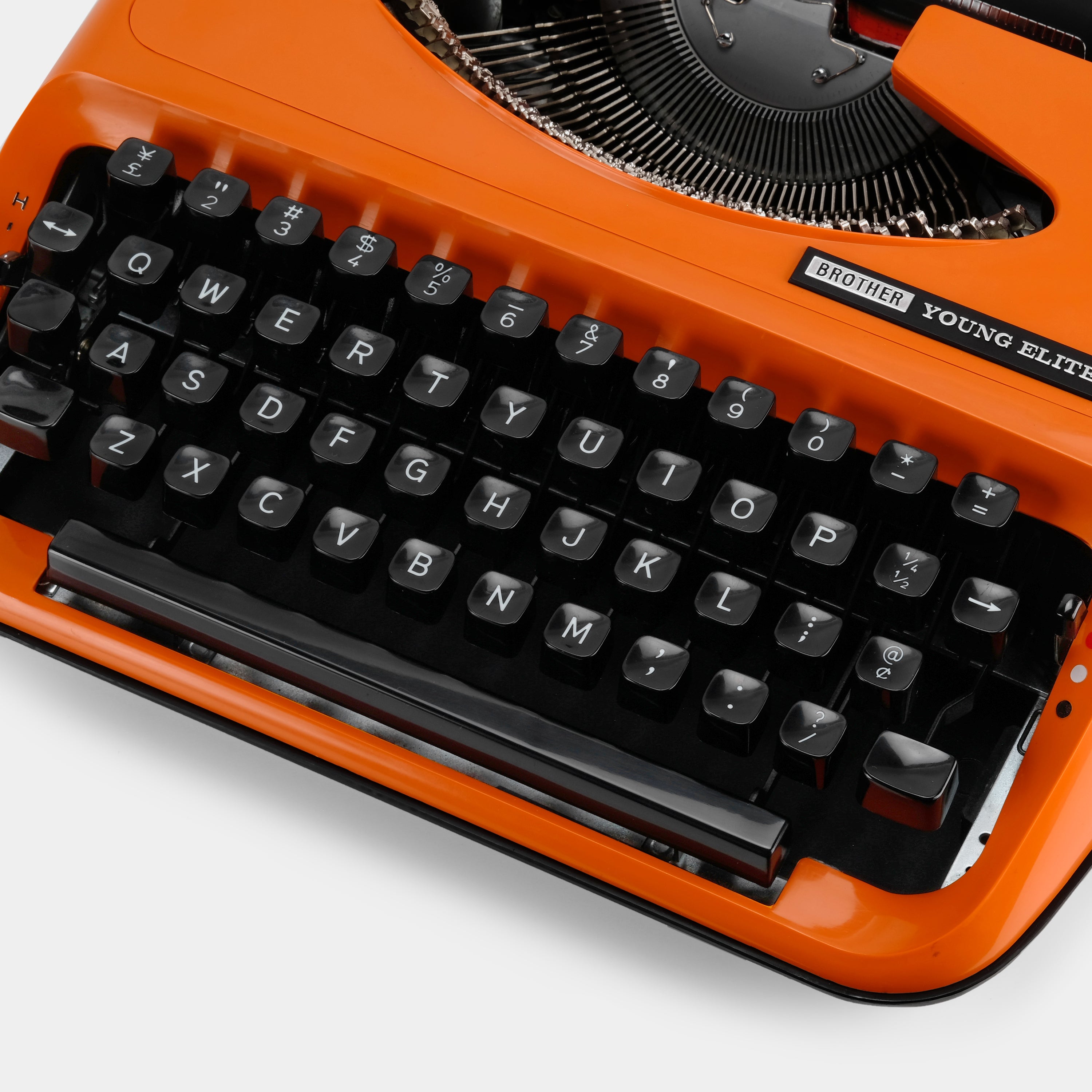 Brother Young Elite Orange Manual Typewriter and Case