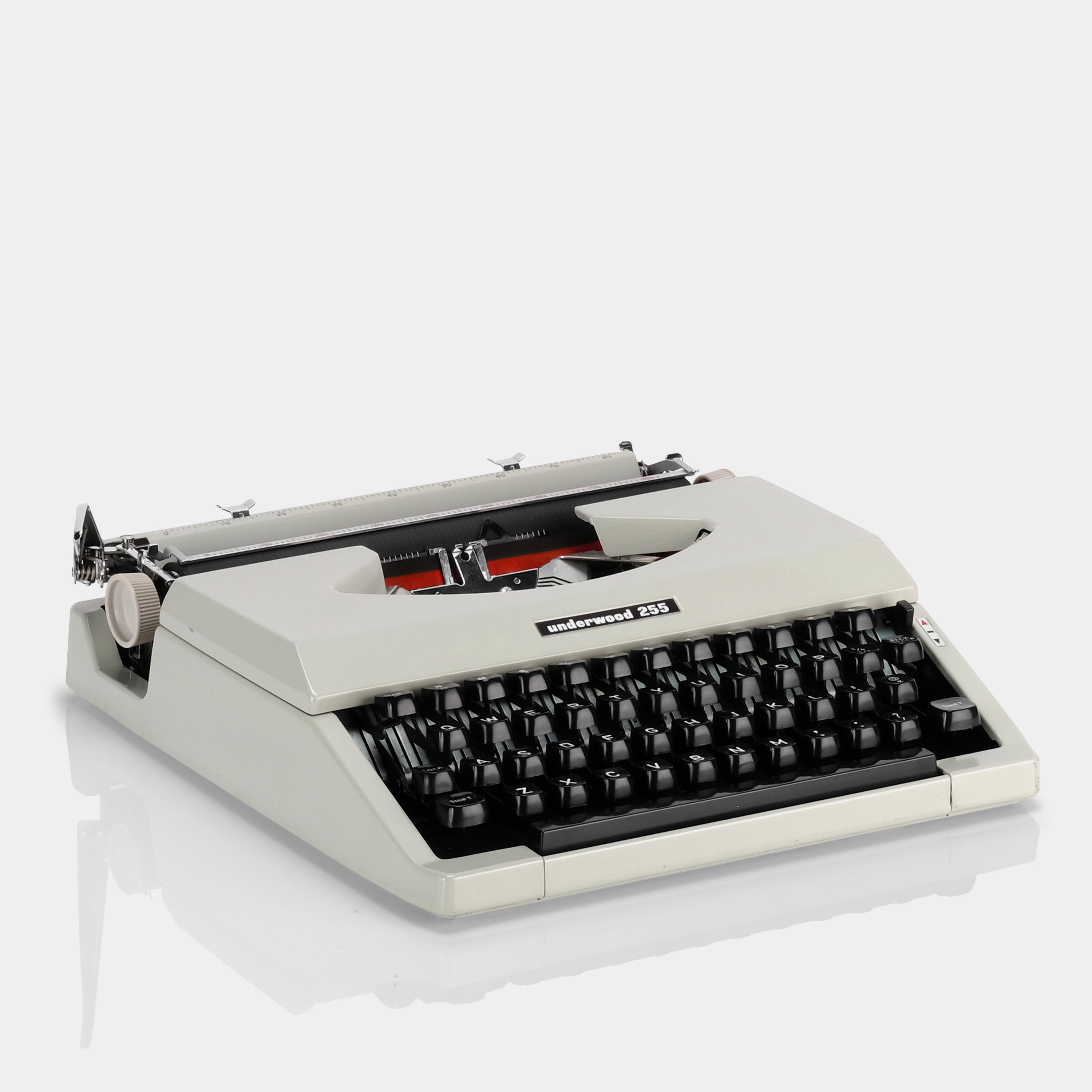 Underwood 255 Grey Manual Typewriter and Case