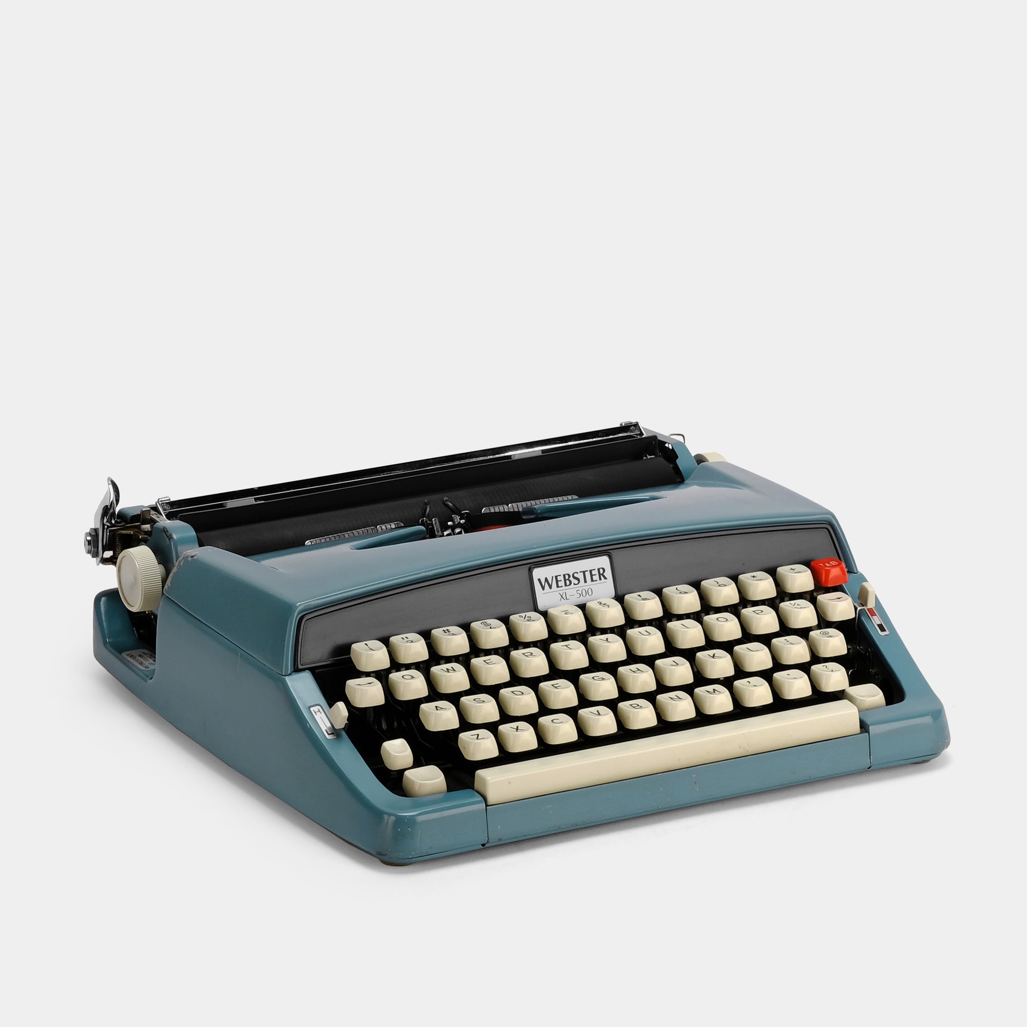 ster XL500 Blue Manual Typewriter and Leather Case