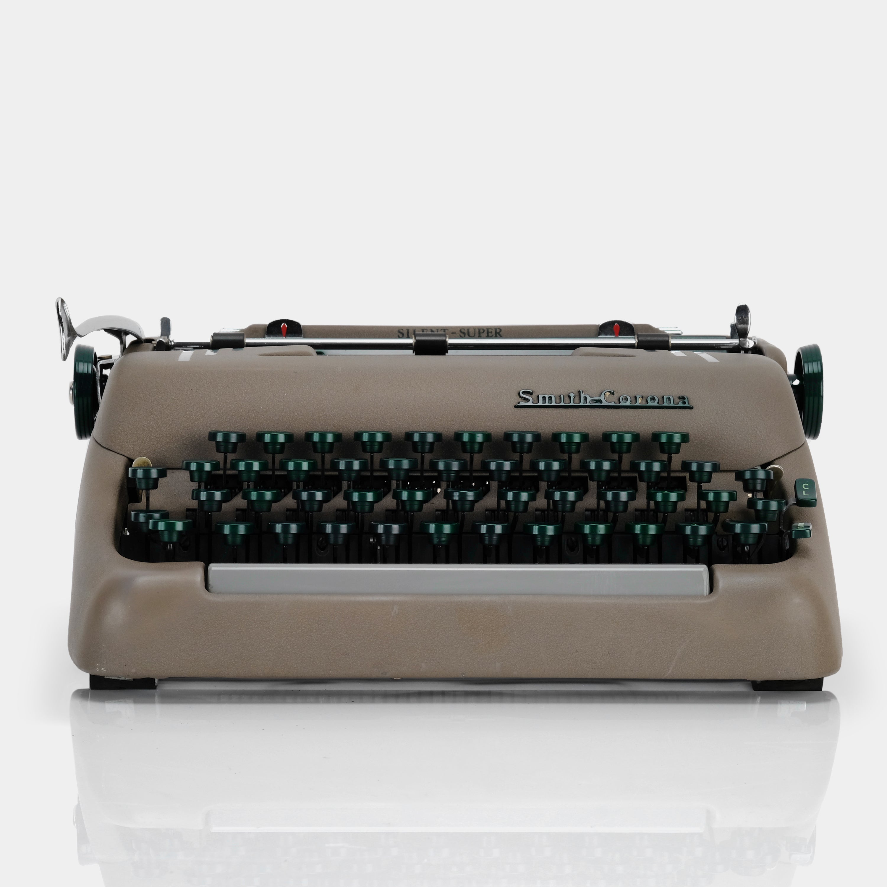 Smith-Corona Silent-Super Brown and Green Manual Typewriter and Case