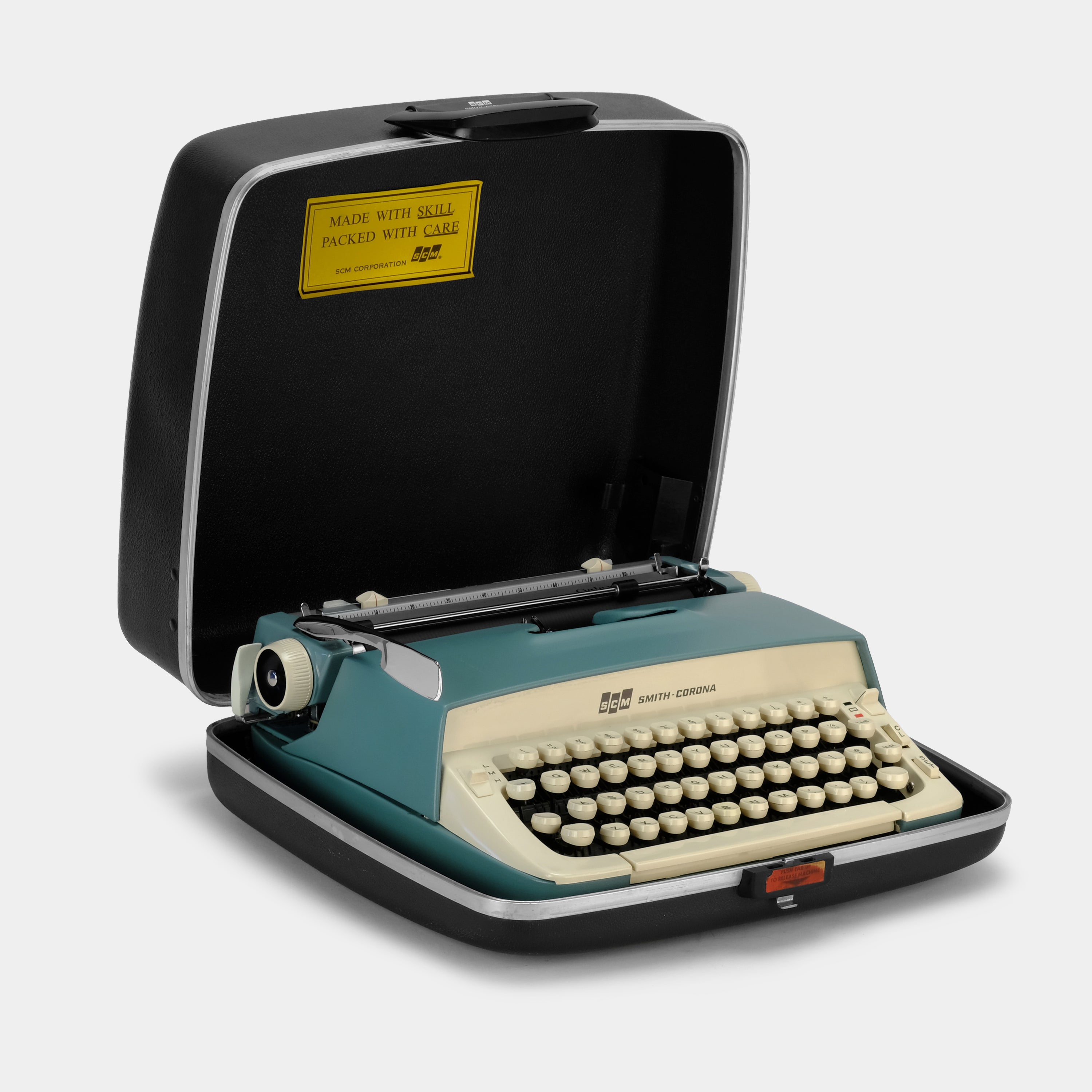 Smith-Corona Galaxie Blue Manual Typewriter and Case
