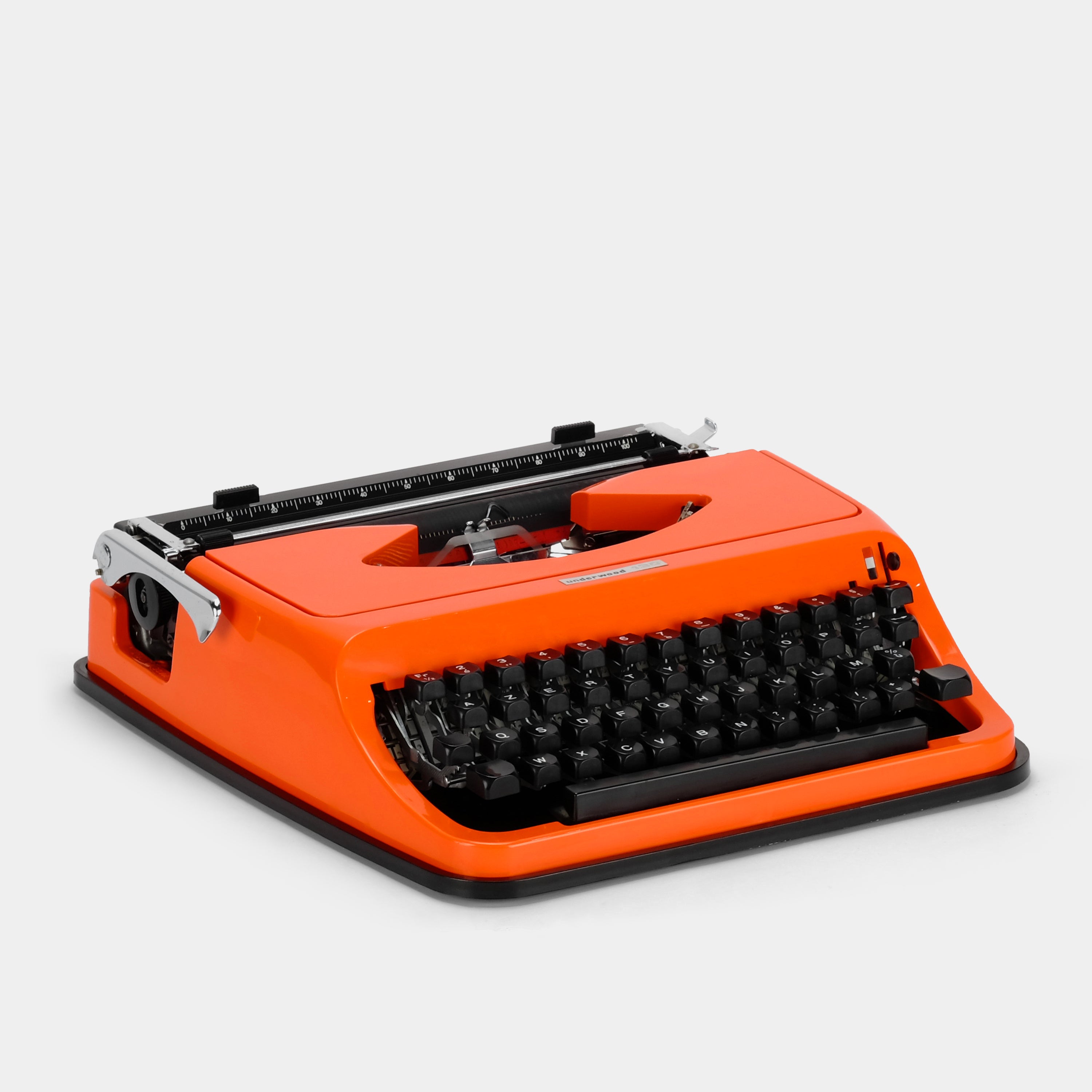 Underwood 130 Orange Manual Typewriter and Case