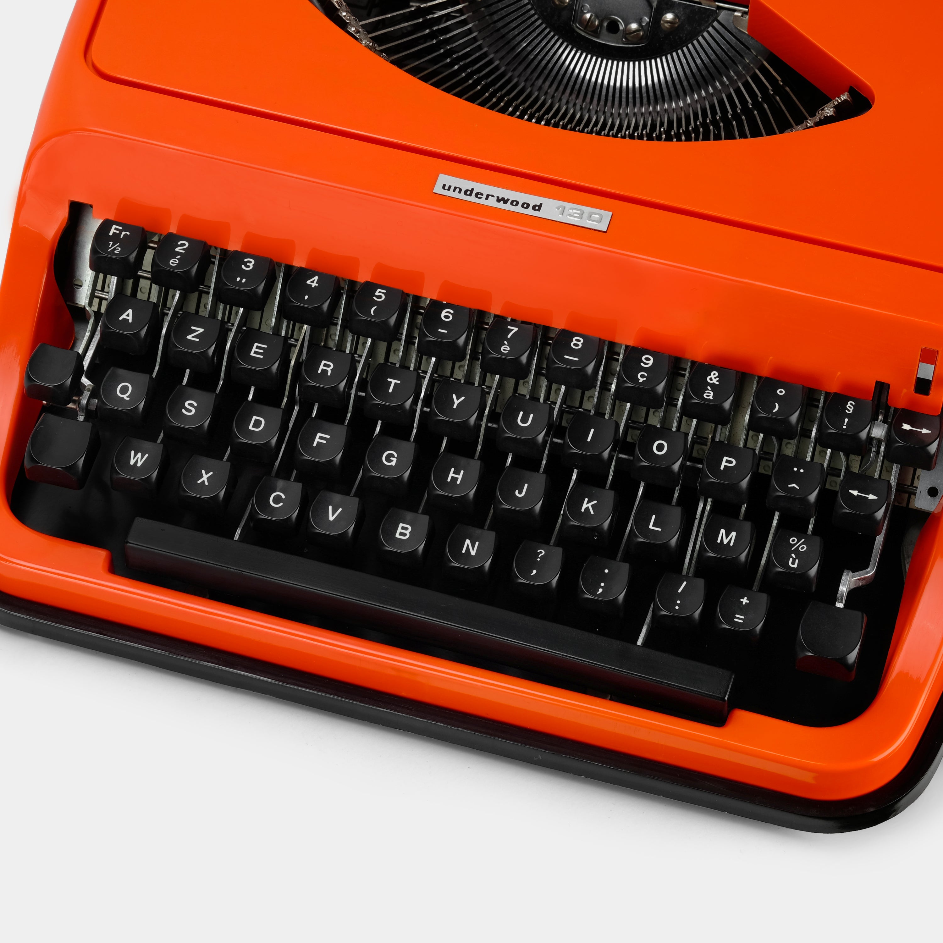 Underwood 130 Orange Manual Typewriter and Case