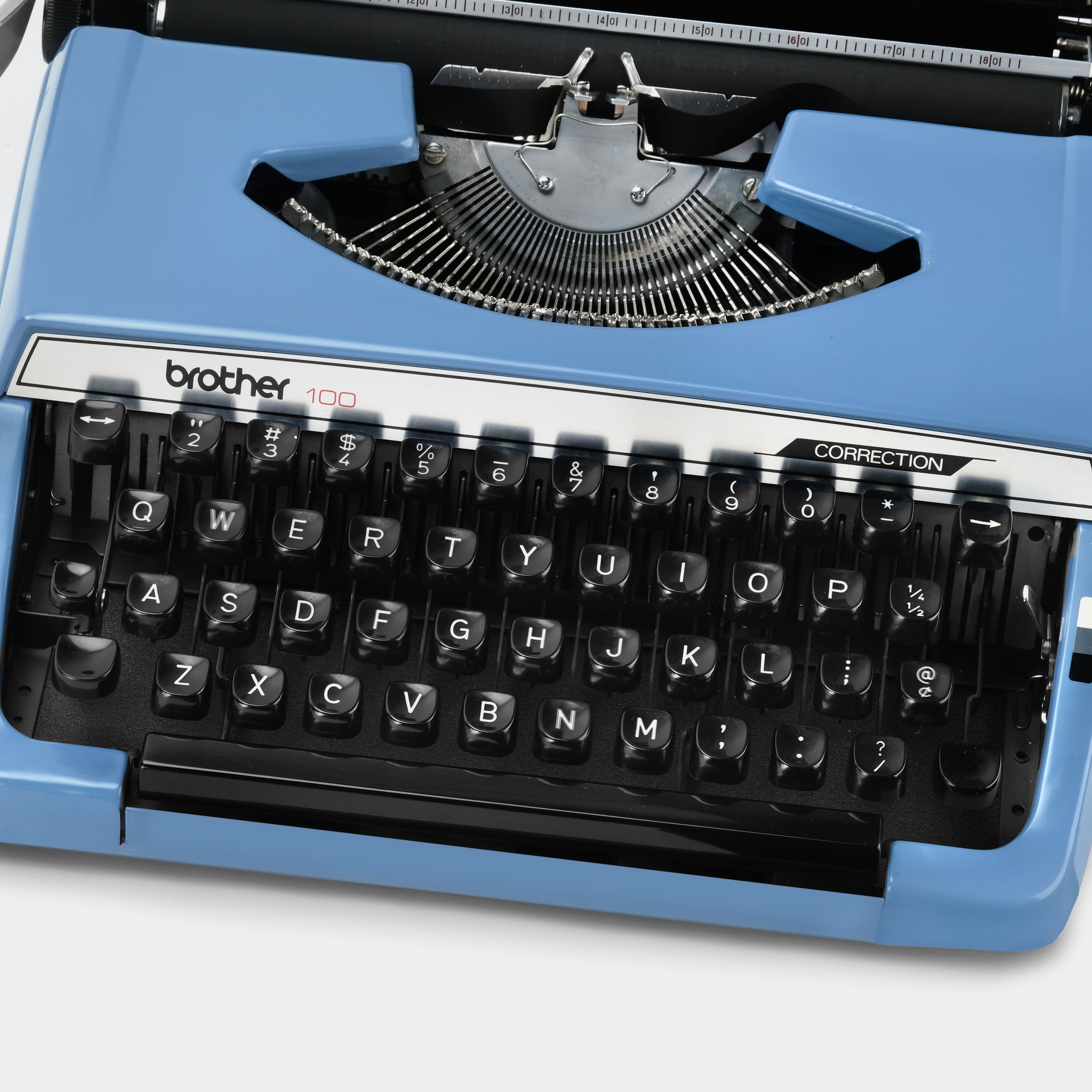 Brother 100 Correction Blue Manual Typewriter and Case