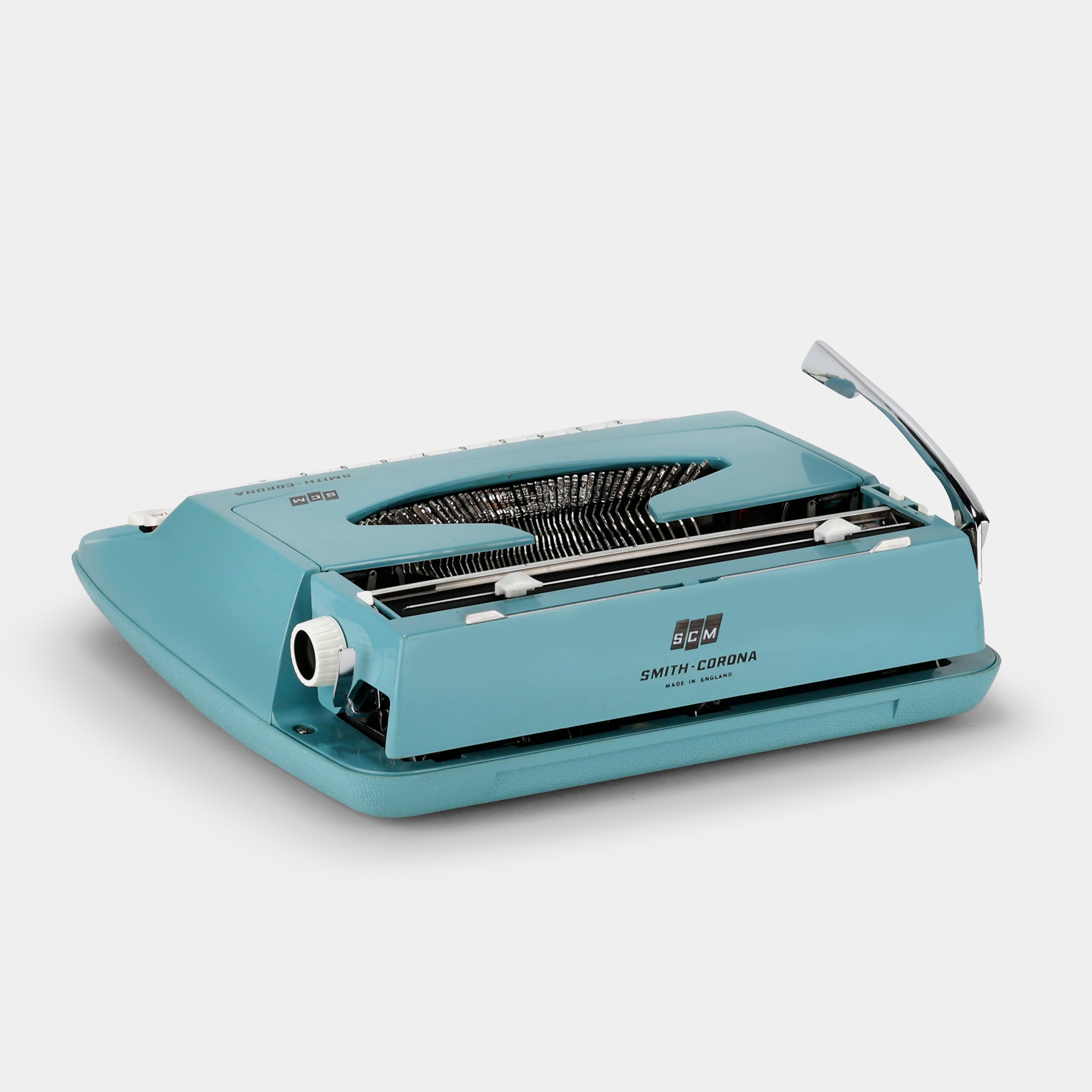 Smith-Corona Corsair Deluxe Turquoise Manual Typewriter and Case