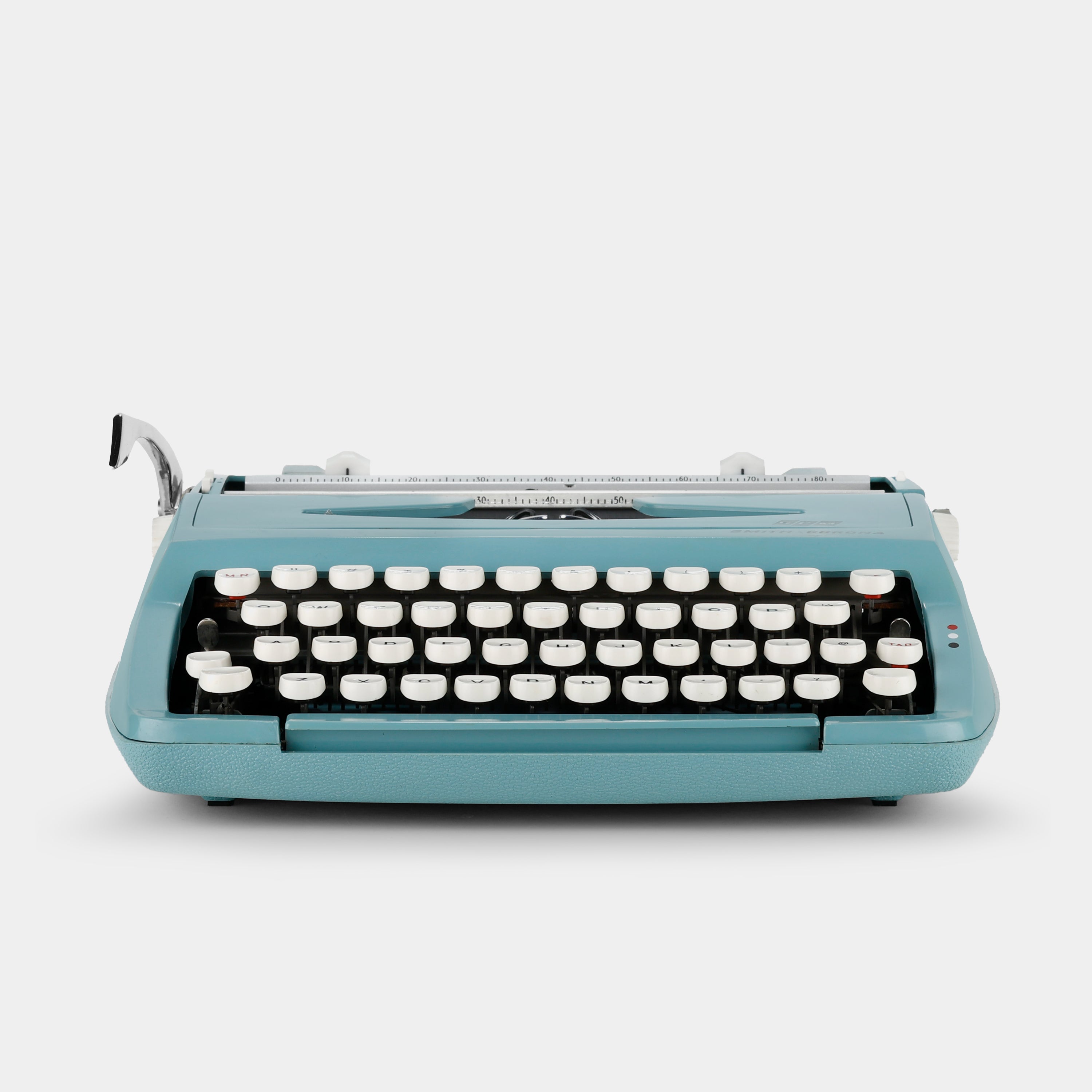 Smith-Corona Corsair Deluxe Turquoise Manual Typewriter and Case