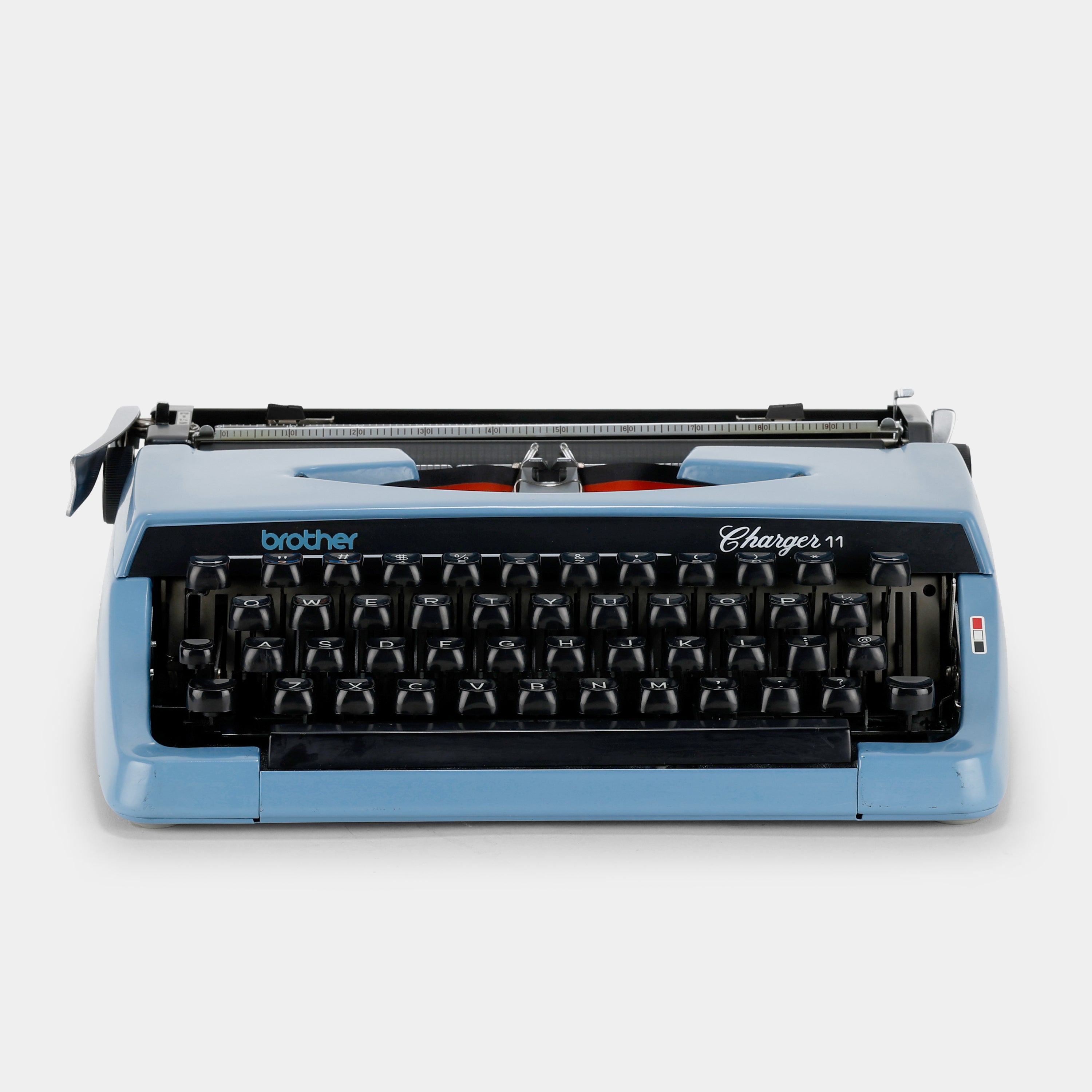 Brother Charger 11 Blue Manual Typewriter and Case
