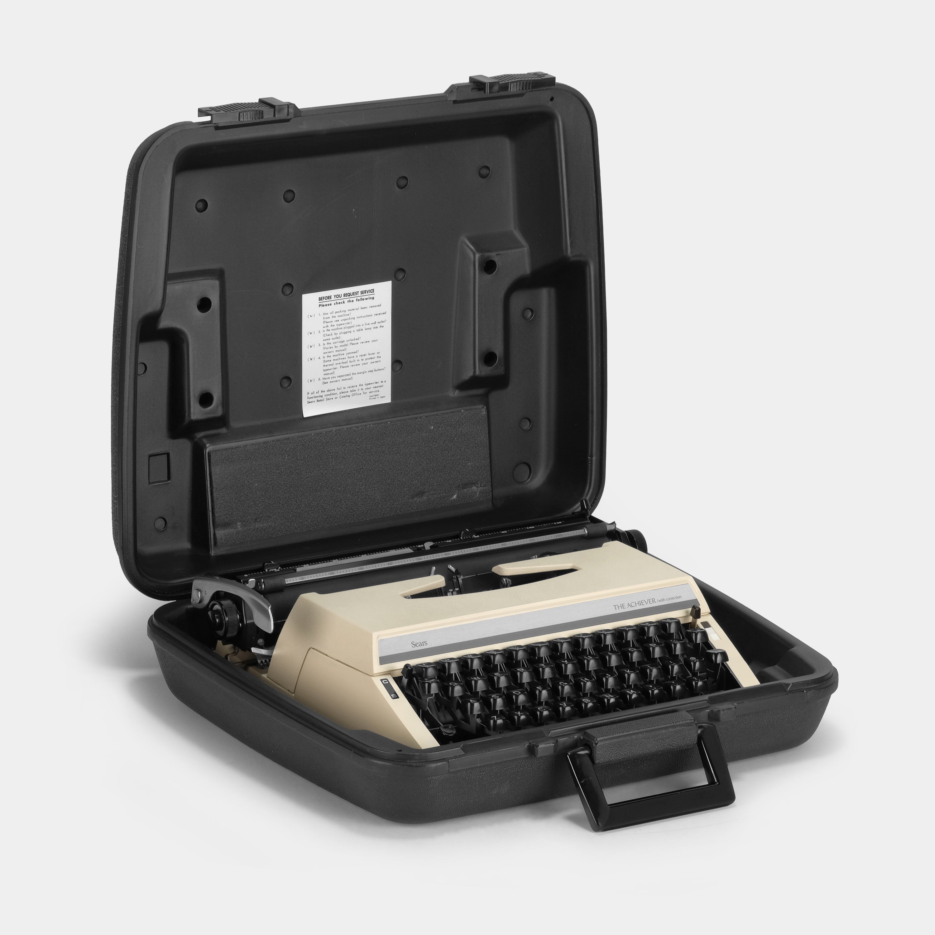 Sears Achiever Beige Manual Typewriter and Case