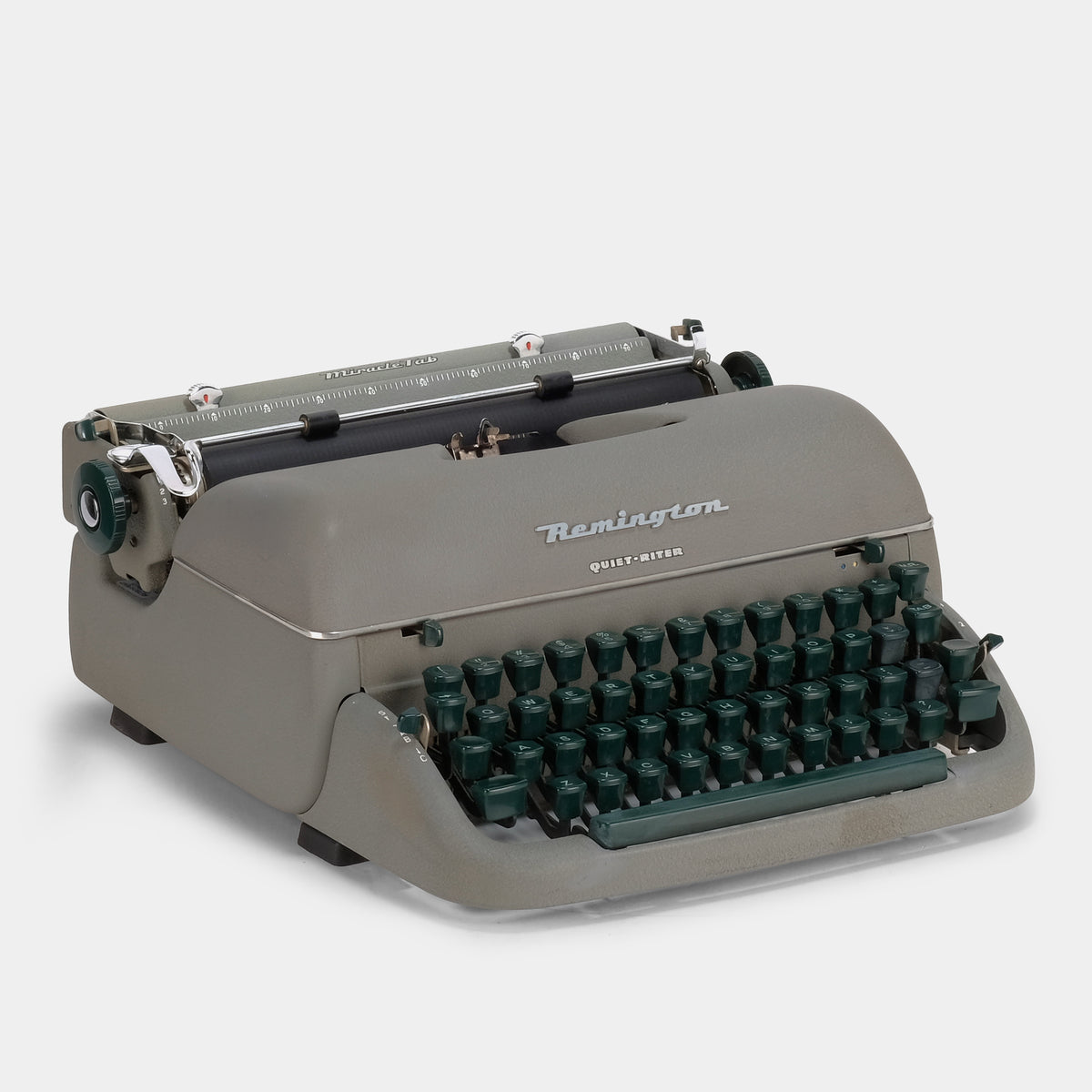 Typewriter Riter For Check Remington Quiet-Riter Grey Manual Typewriter and Case