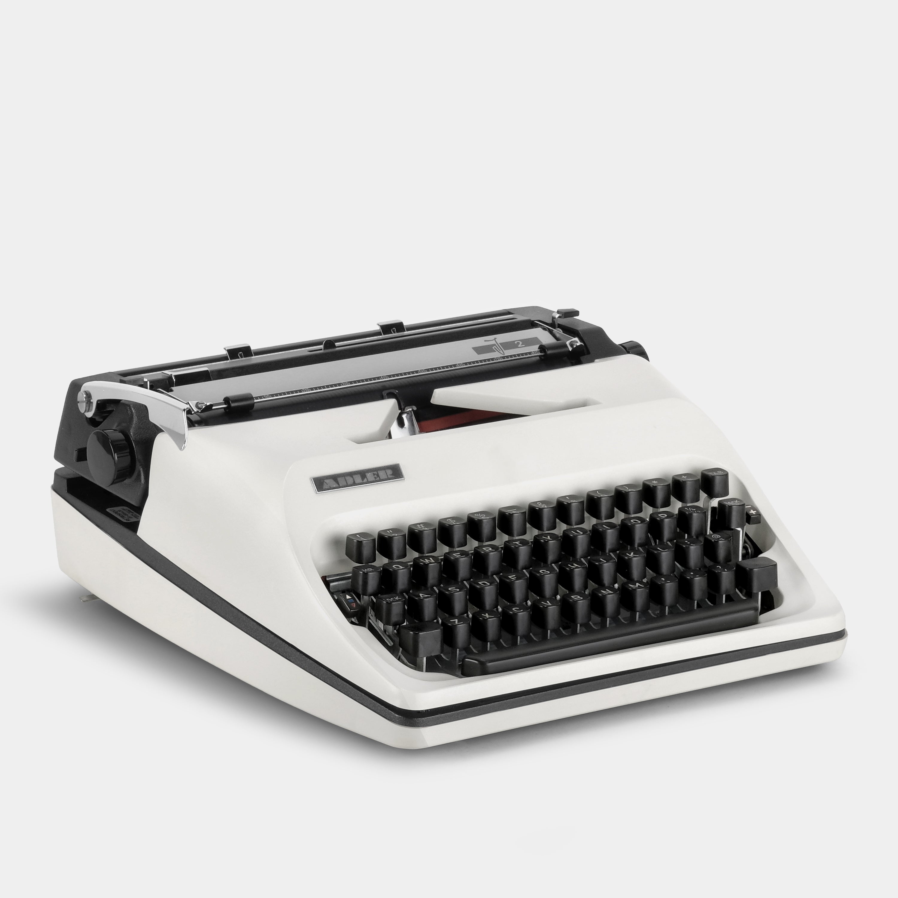 Adler J2 White Manual Typewriter and Case