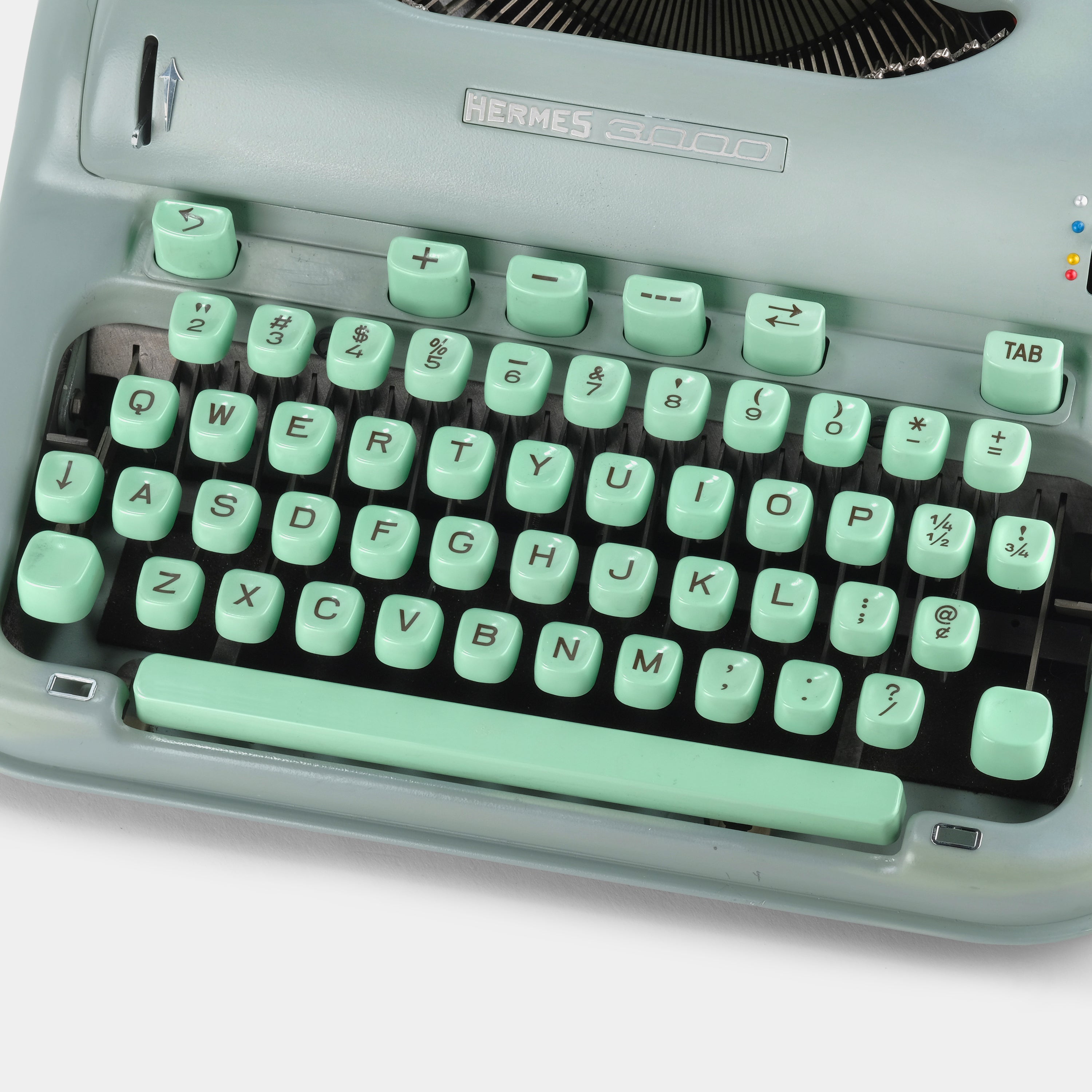 Hermes 3000 Green Manual Typewriter and Case