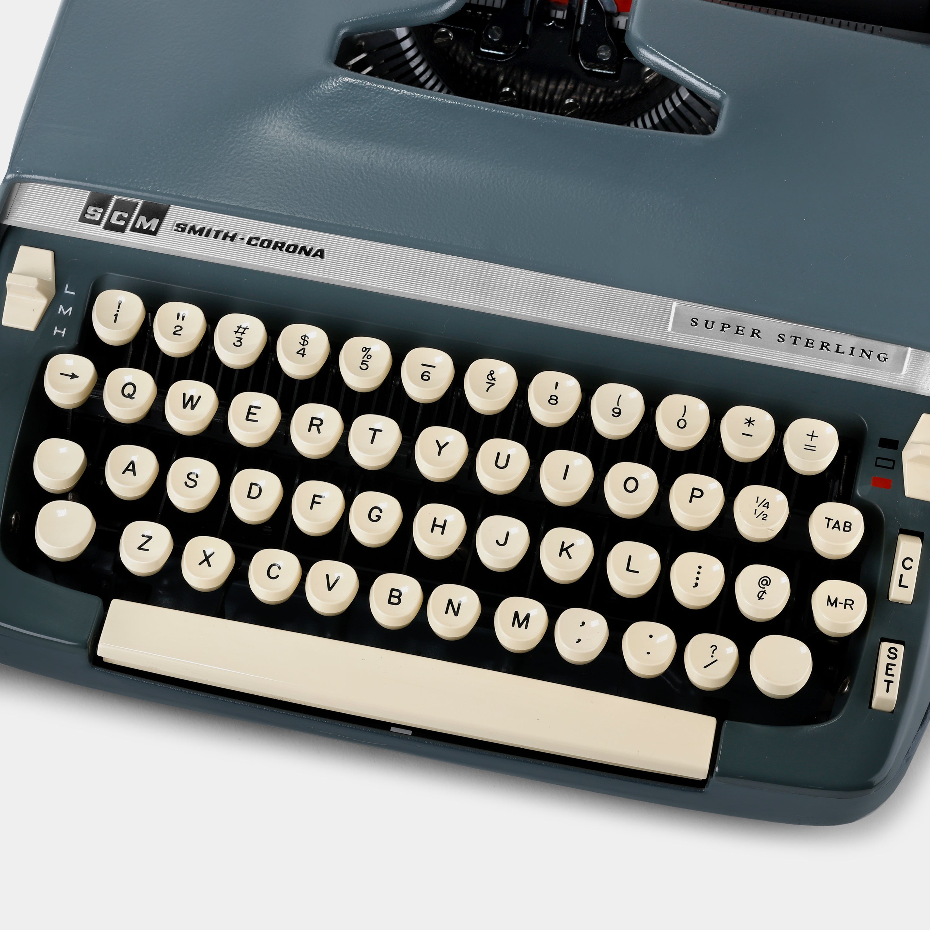 Smith-Corona Super Sterling Dark Blue Manual Typewriter and Case