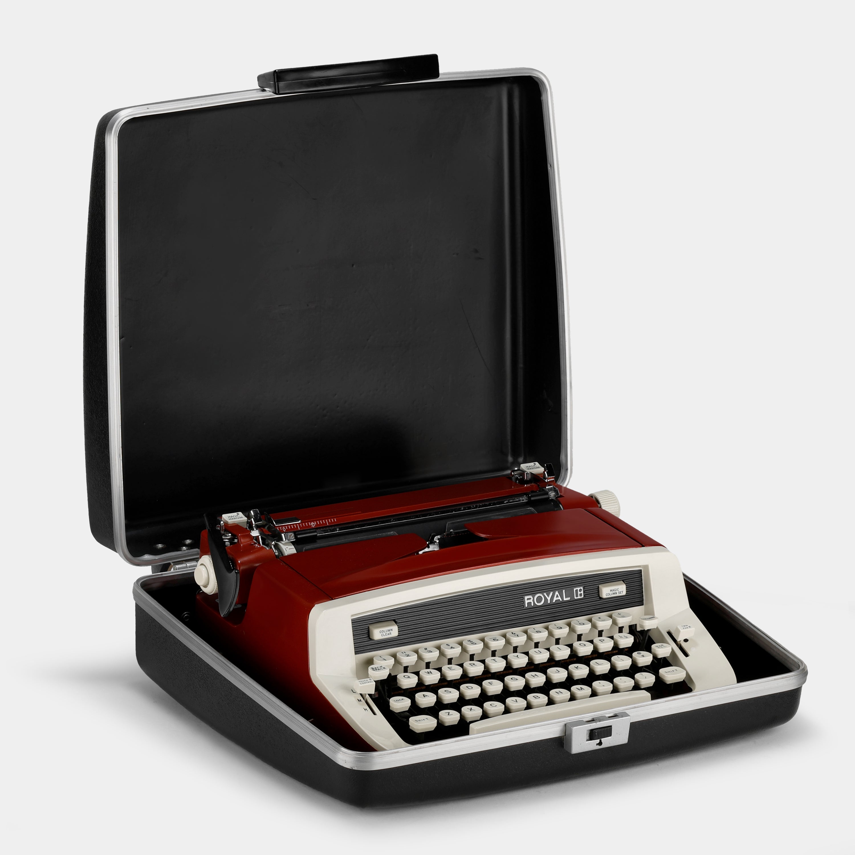 Royal Custom II Red Manual Typewriter and Case