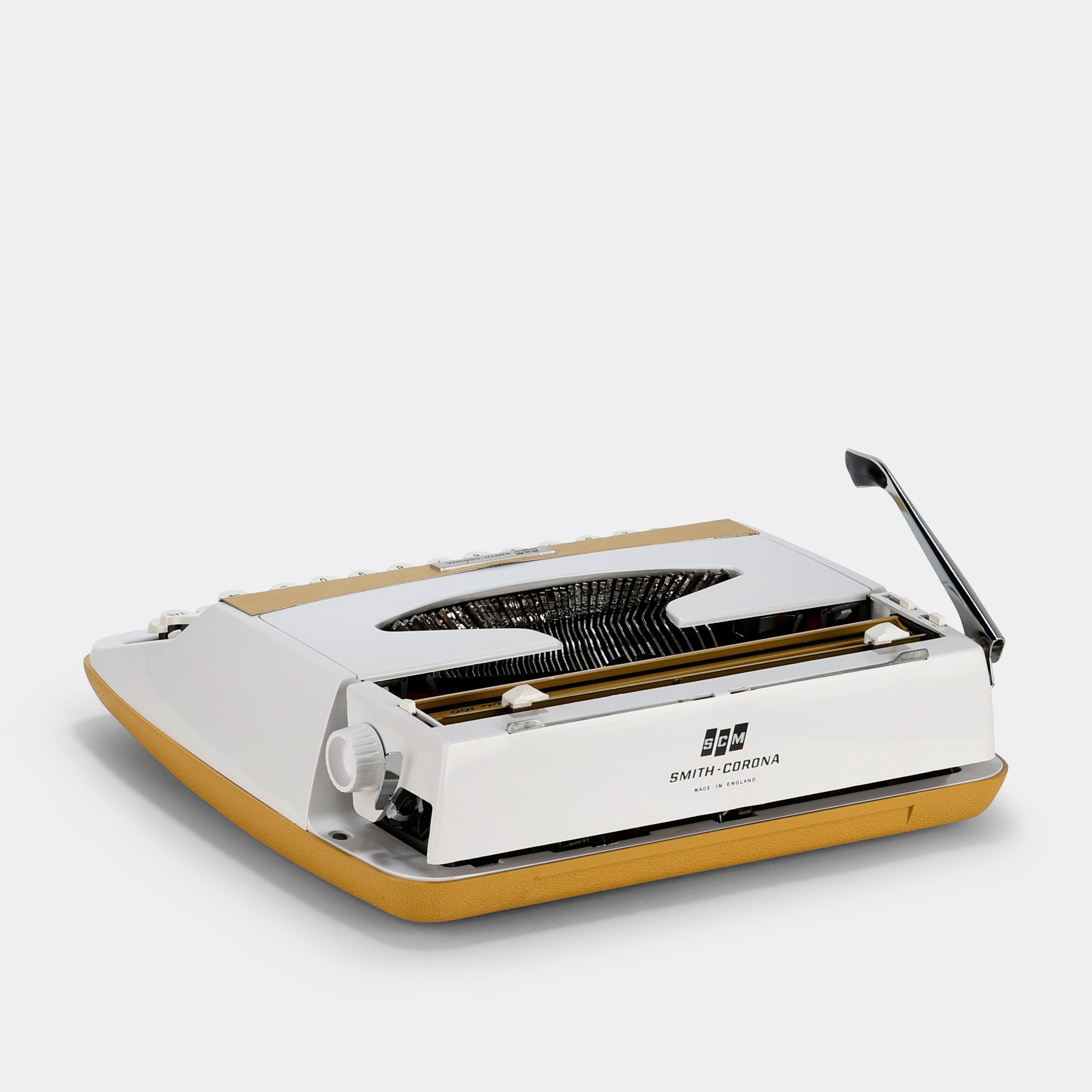 Smith-Corona Profile 100 Yellow Manual Typewriter and Case