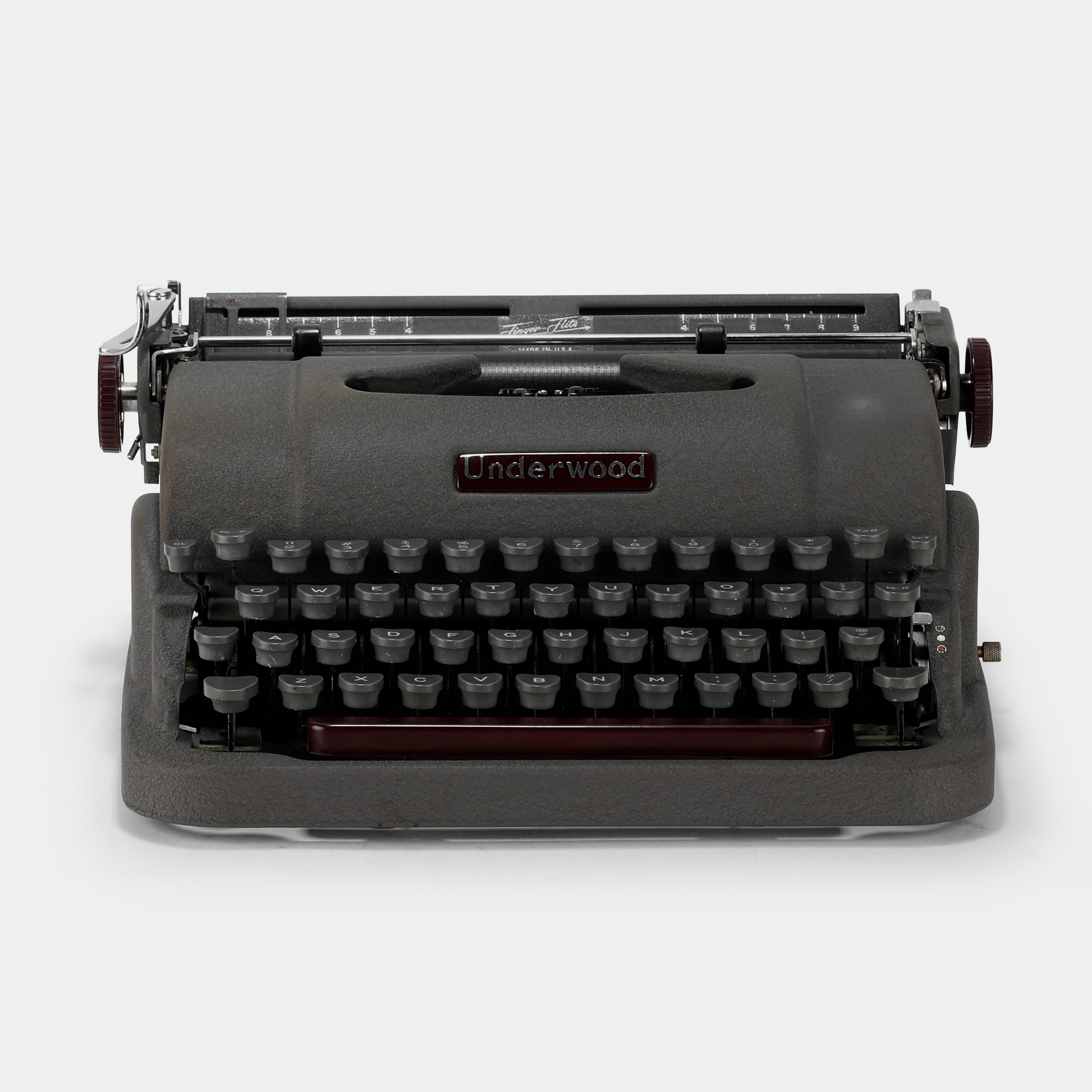 Underwood Finger Elite Dark Grey Manual Typewriter and Case