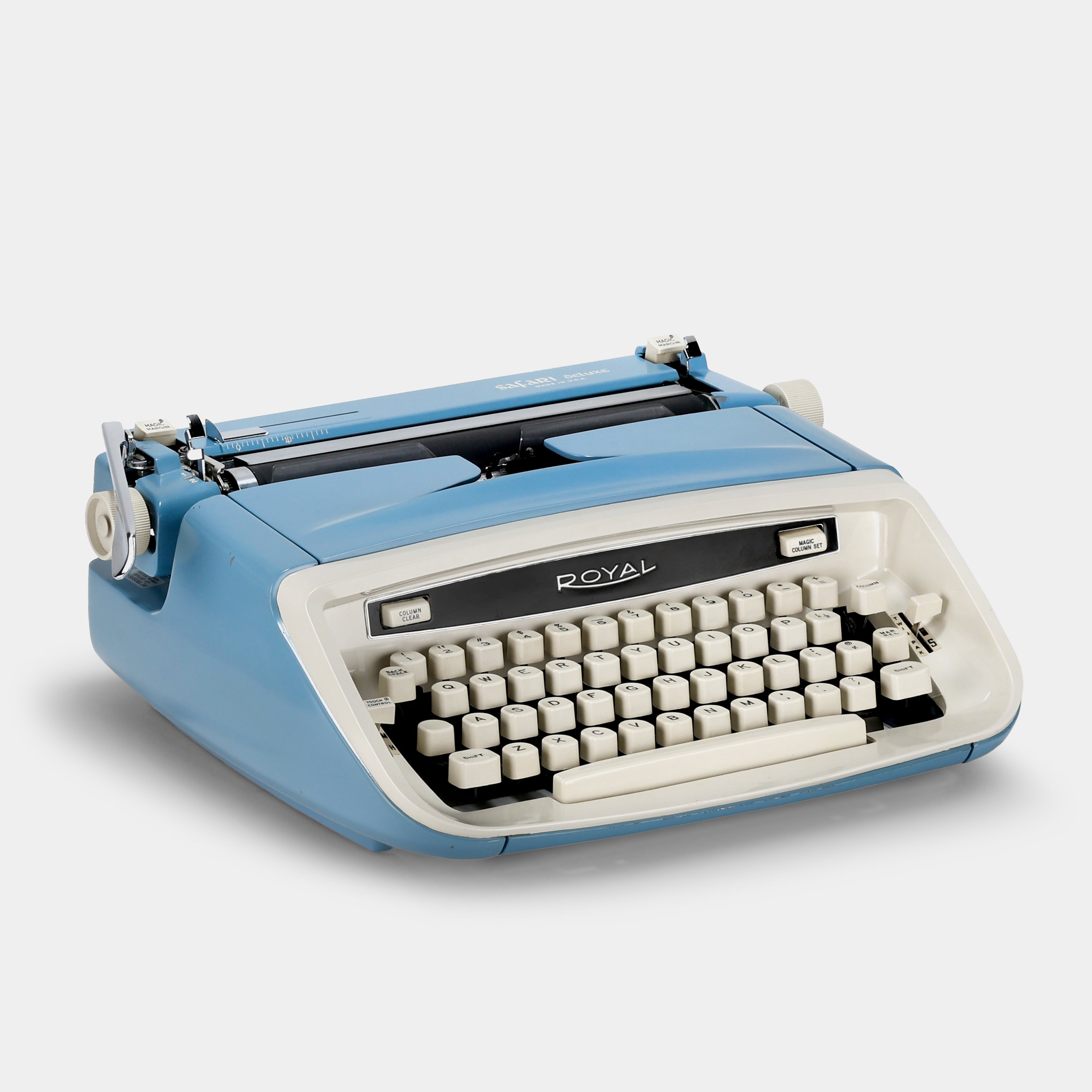 Royal Safari Deluxe Blue Manual Typewriter and Case