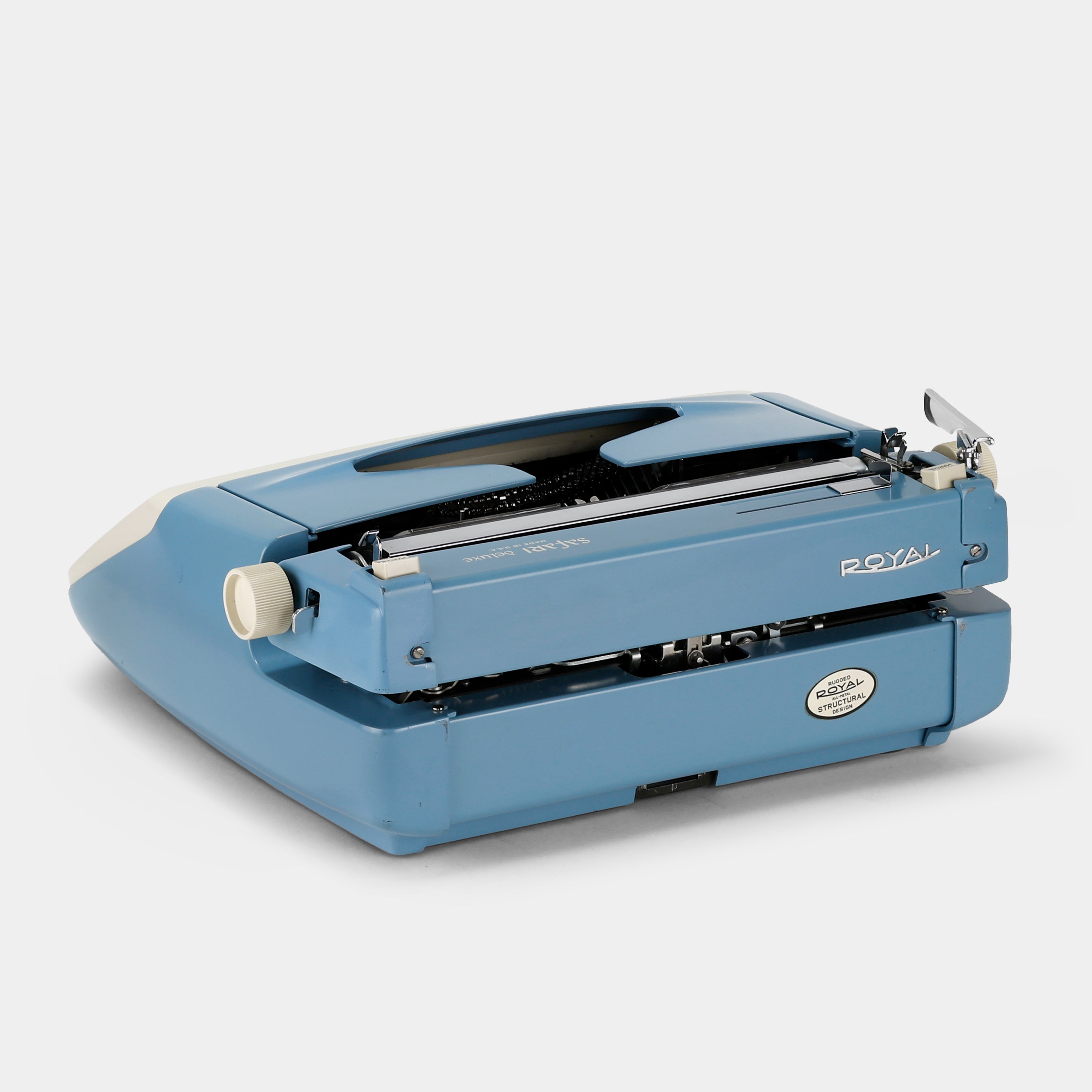 Royal Safari Deluxe Blue Manual Typewriter and Case
